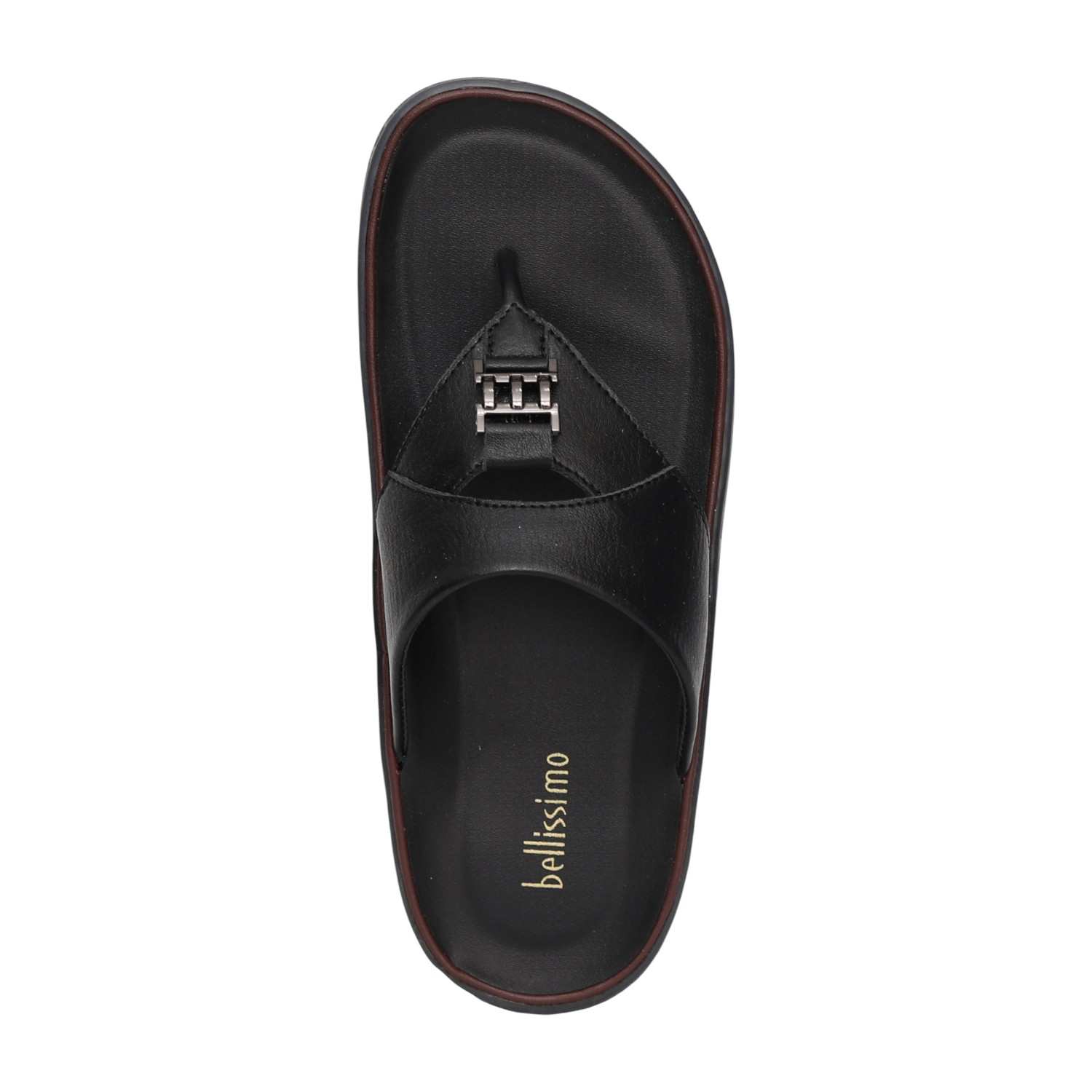 Men Black Streetwear-Inspired Thong Sandals