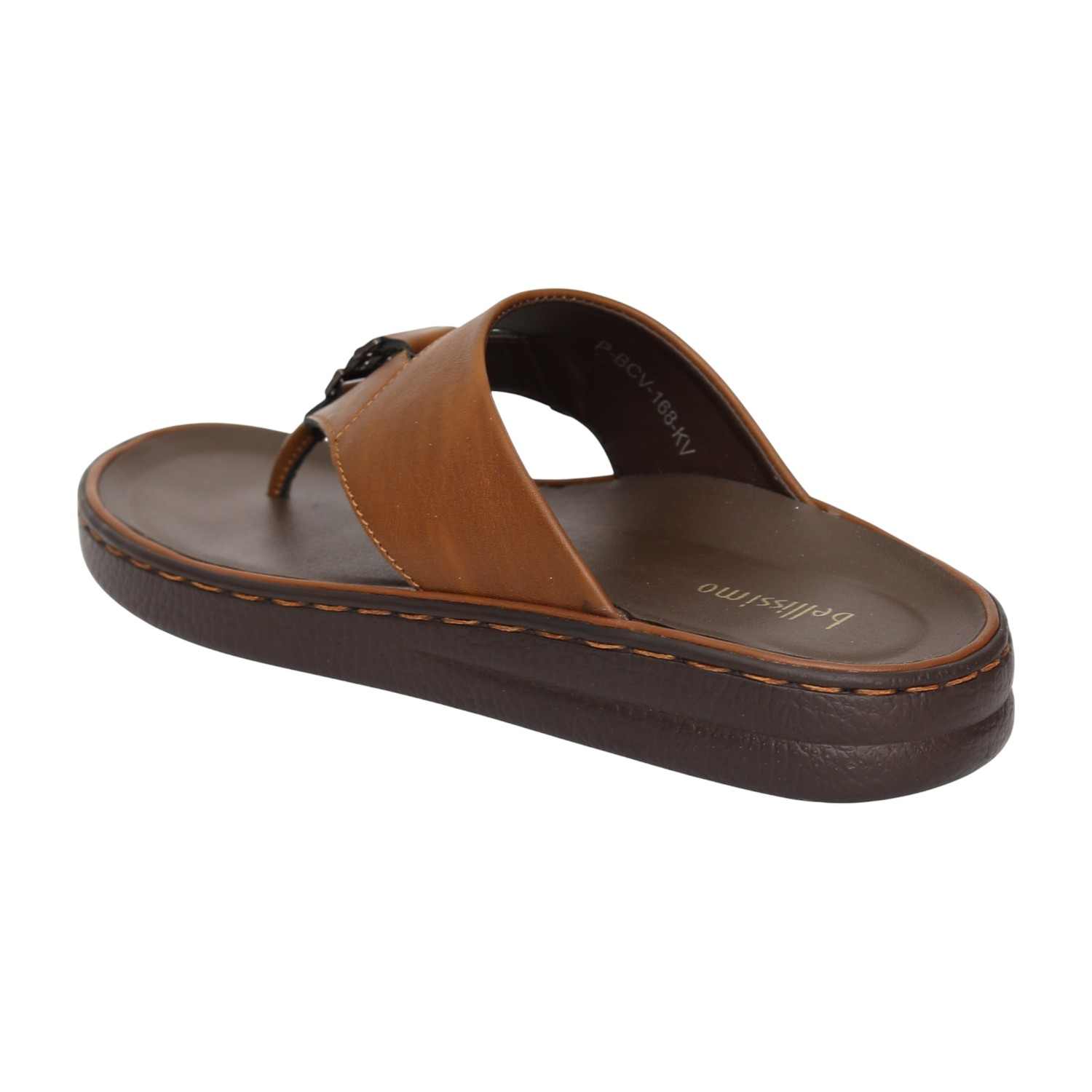 Men Tan Streetwear-Inspired Thong Sandals