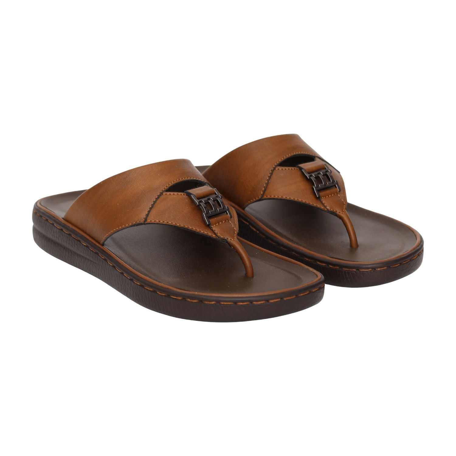 Men Tan Streetwear-Inspired Thong Sandals