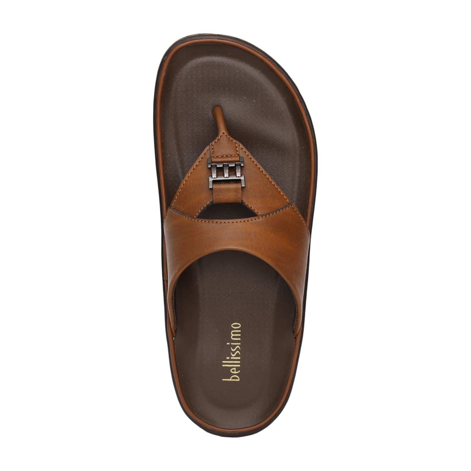 Men Tan Streetwear-Inspired Thong Sandals
