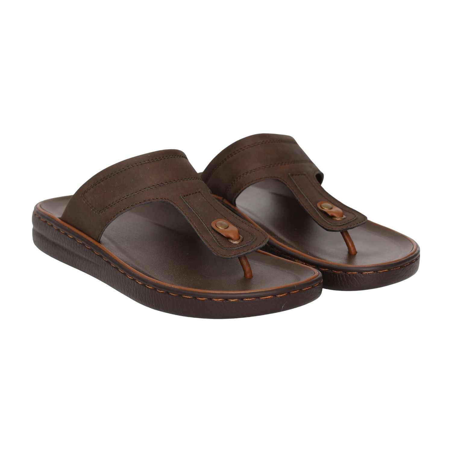 Men Brown Streamlined Casual Sandals
