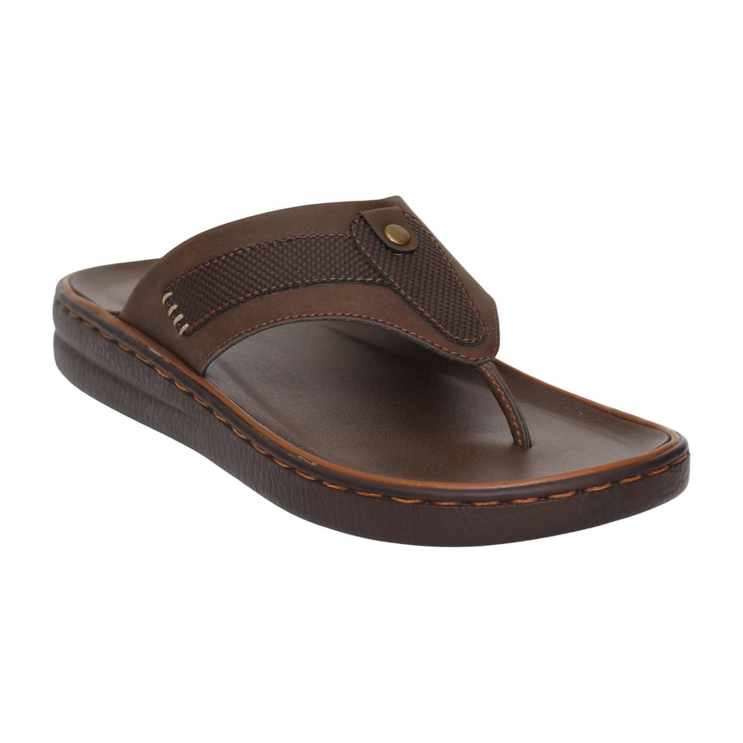 Men Brown Classic Casual Thong Sandals