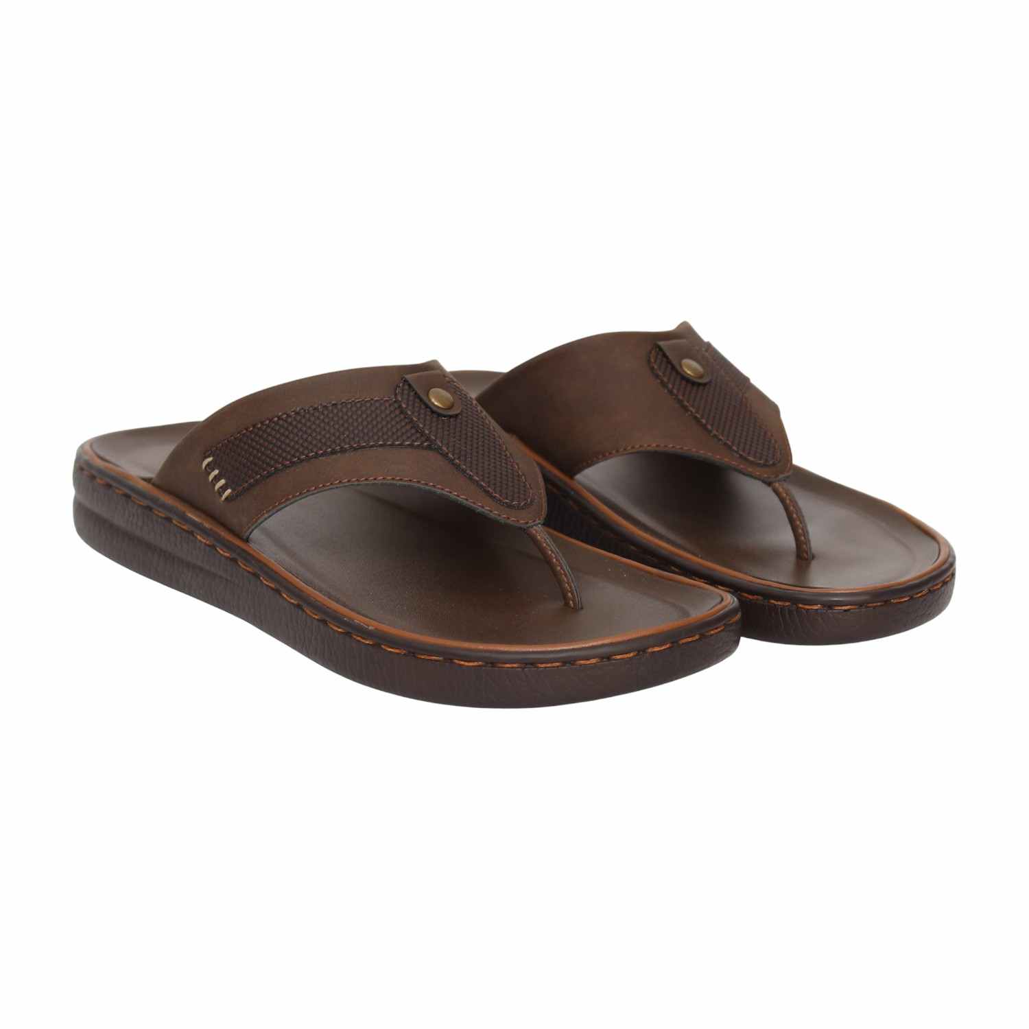 Men Brown Classic Casual Thong Sandals