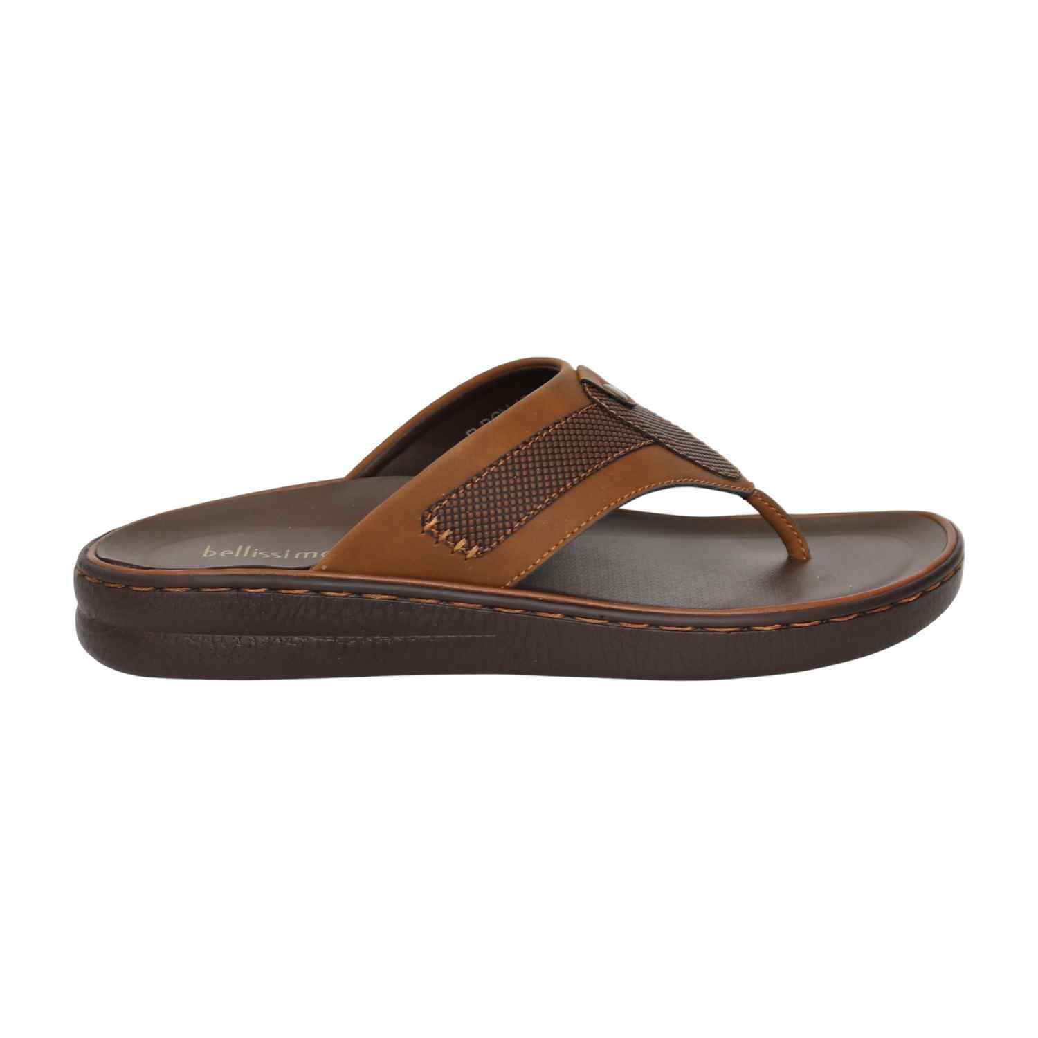 Men Tan Classic Casual Thong Sandals