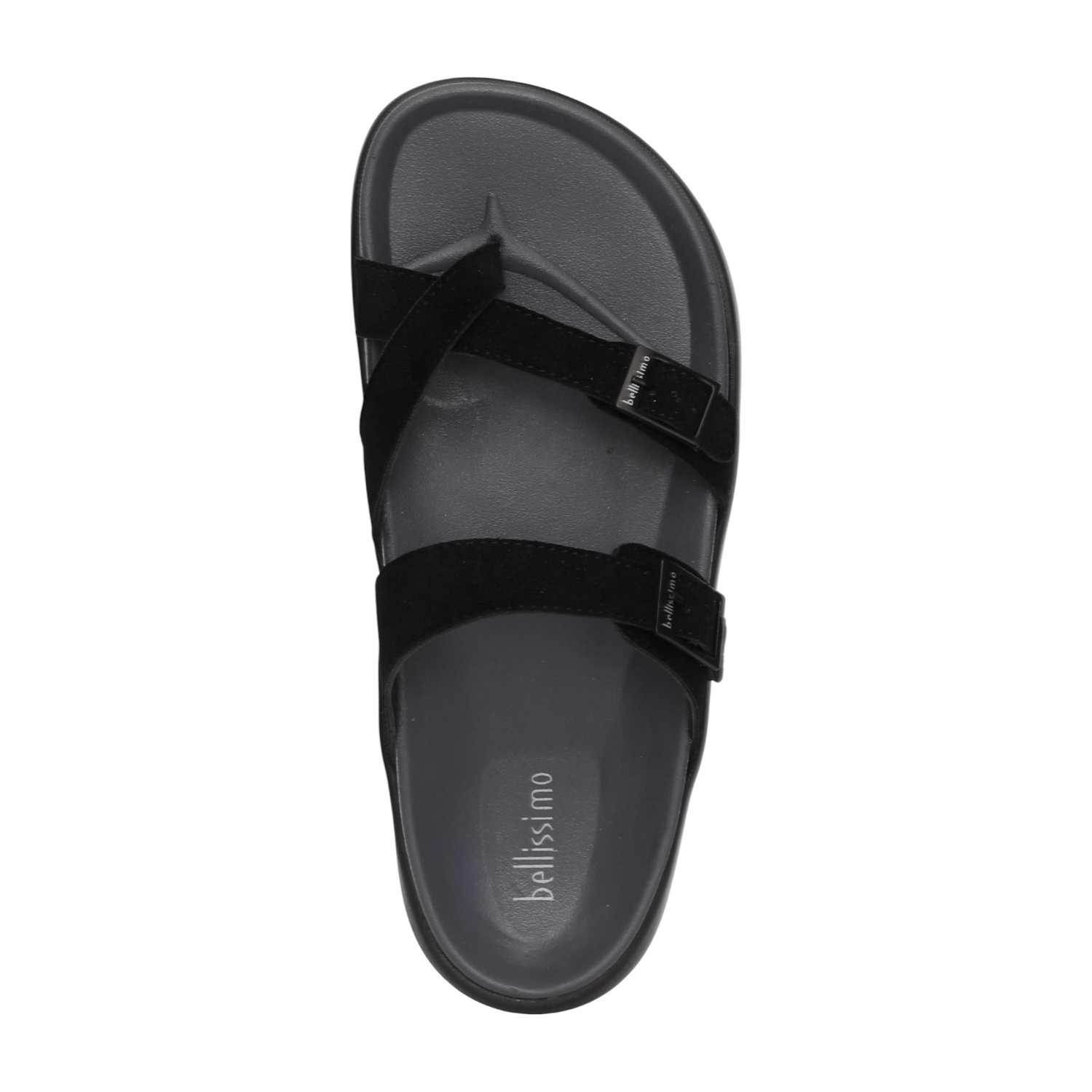 Men Black Clean-Design Buckle Casual Sandals
