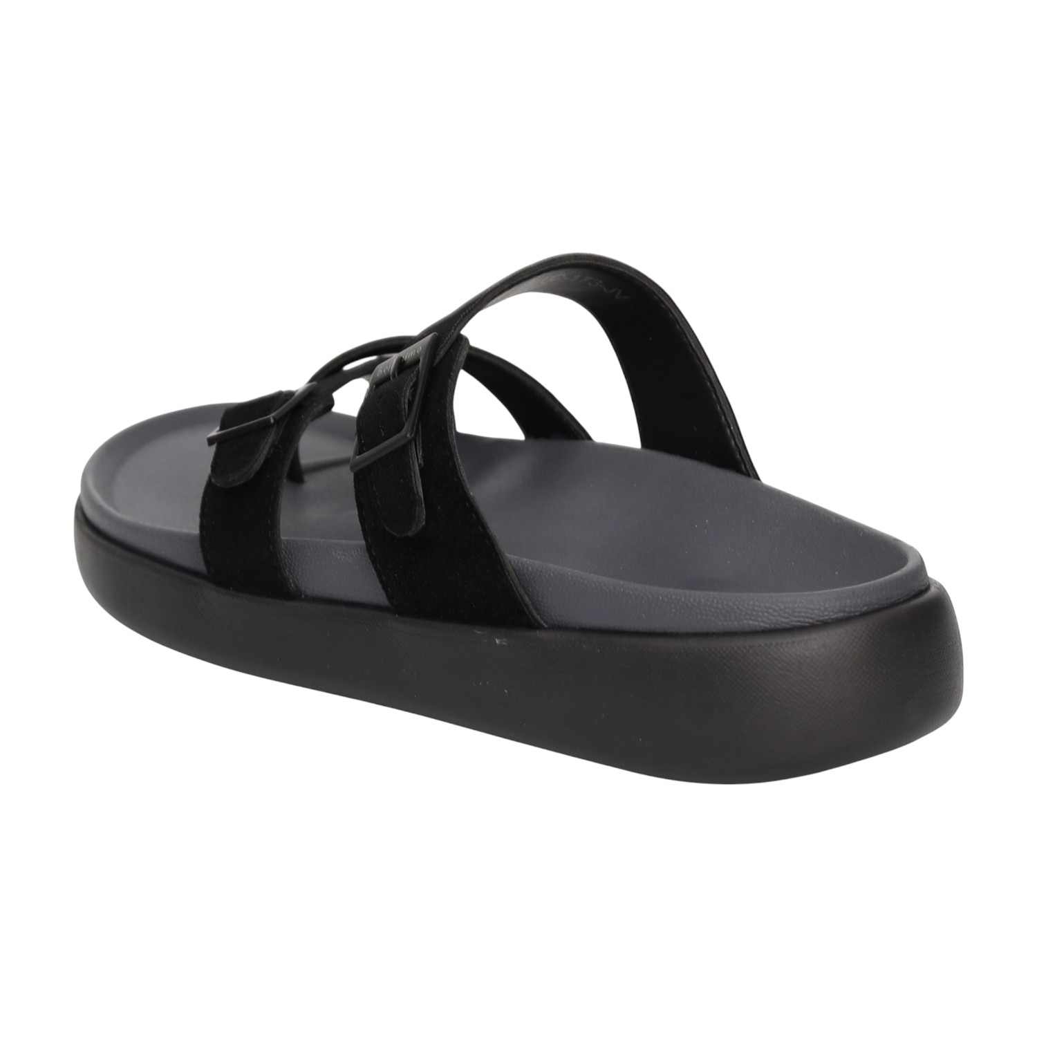 Men Black Clean-Design Buckle Casual Sandals