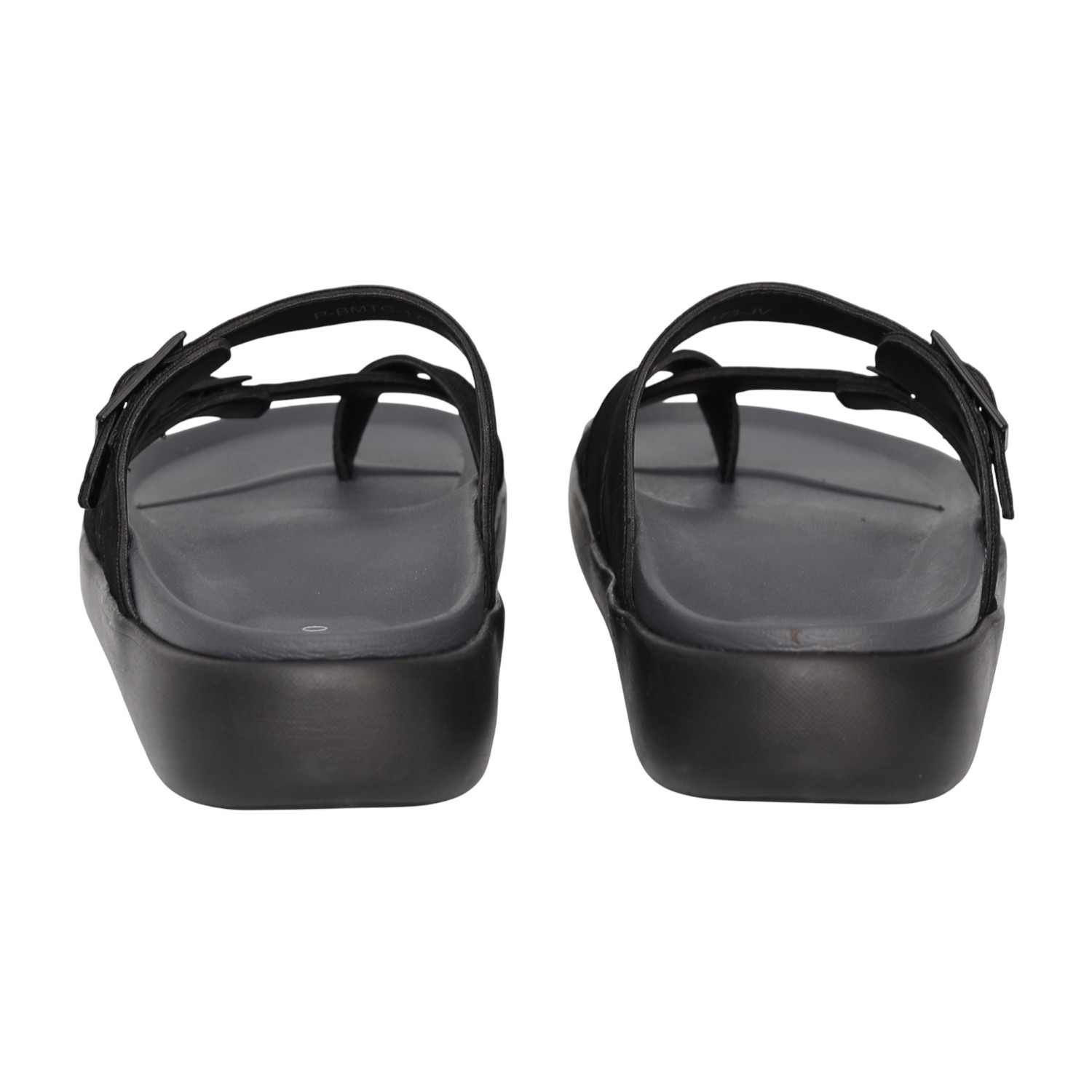 Men Black Clean-Design Buckle Casual Sandals