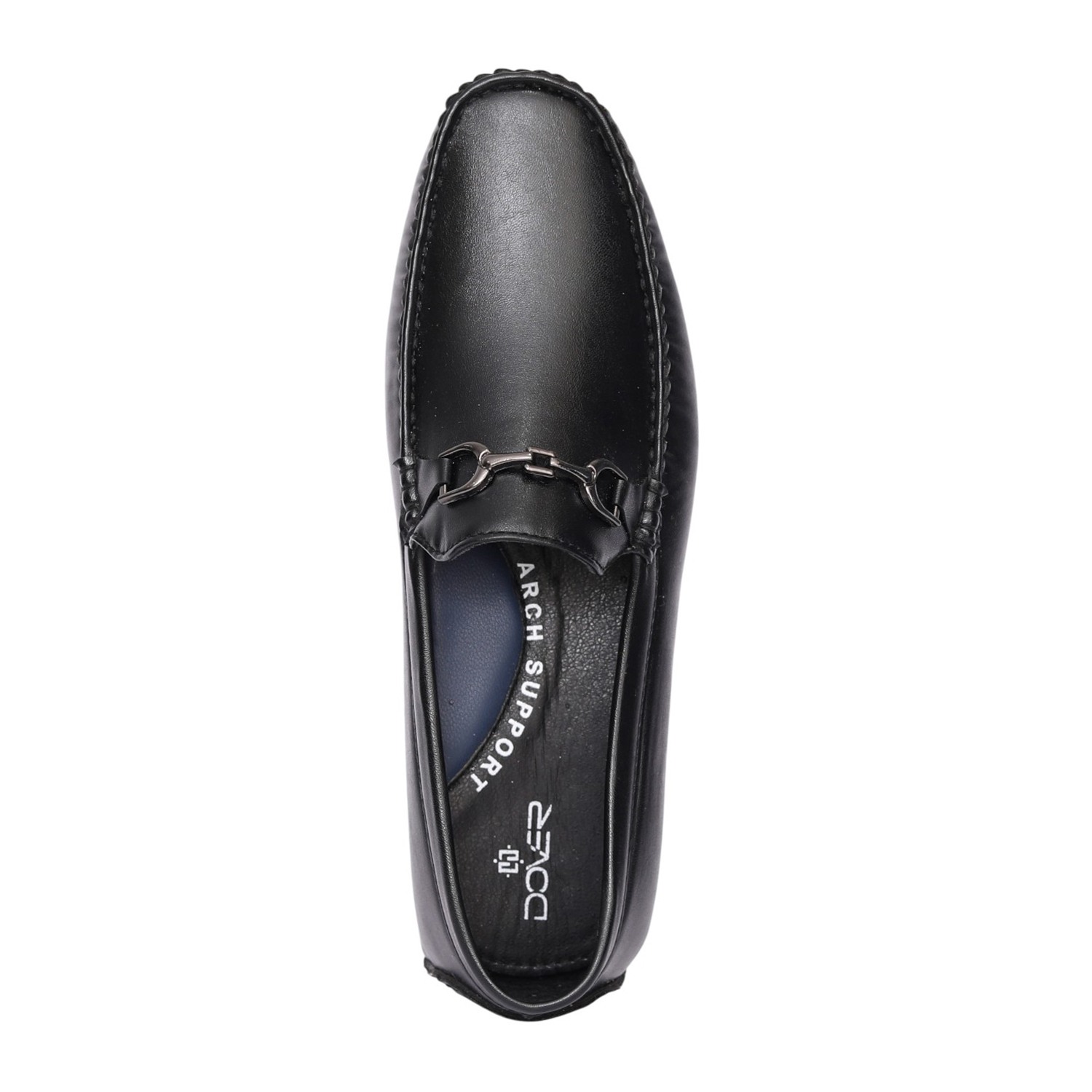 Men Black Metal Bit Driving Loafers
