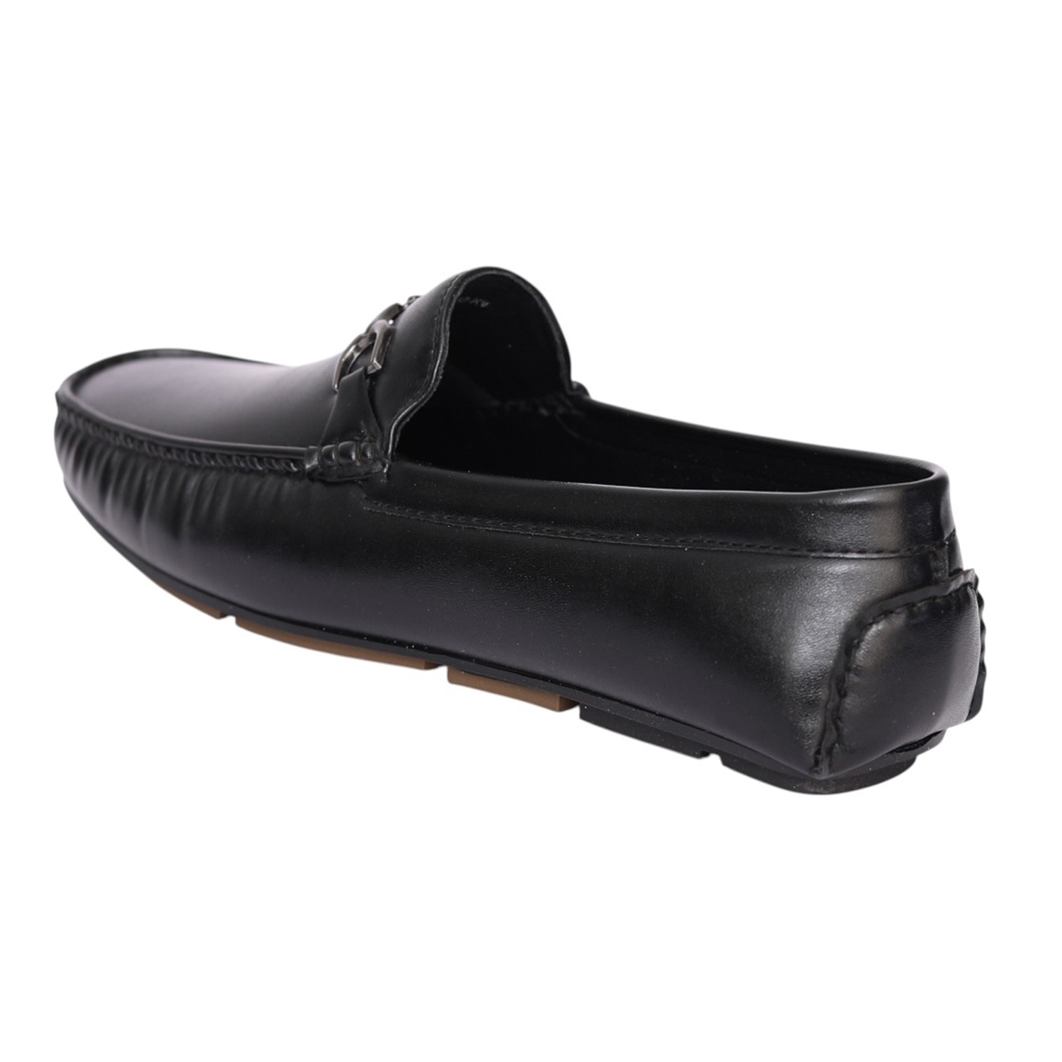 Men Black Metal Bit Driving Loafers