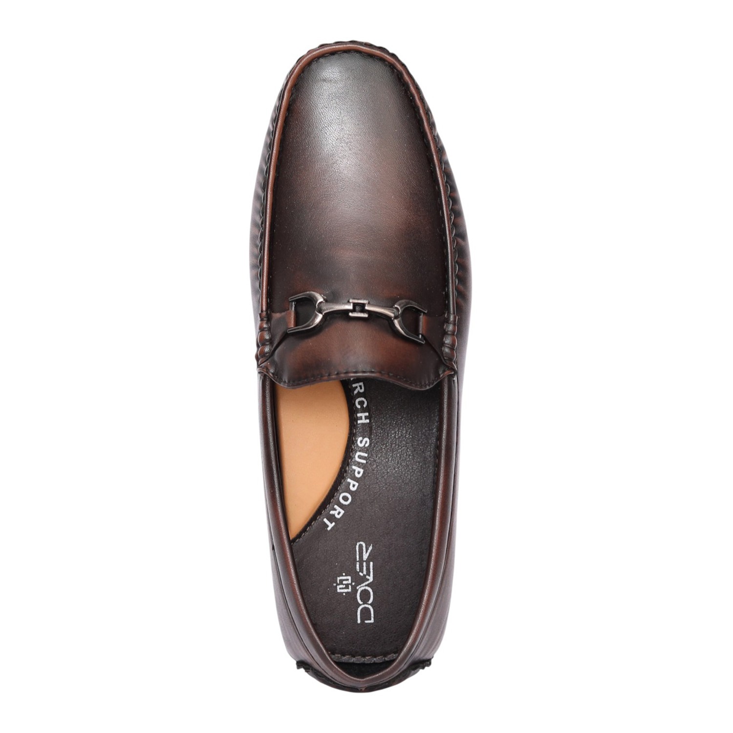 Men Brown Metal Bit Driving Loafers