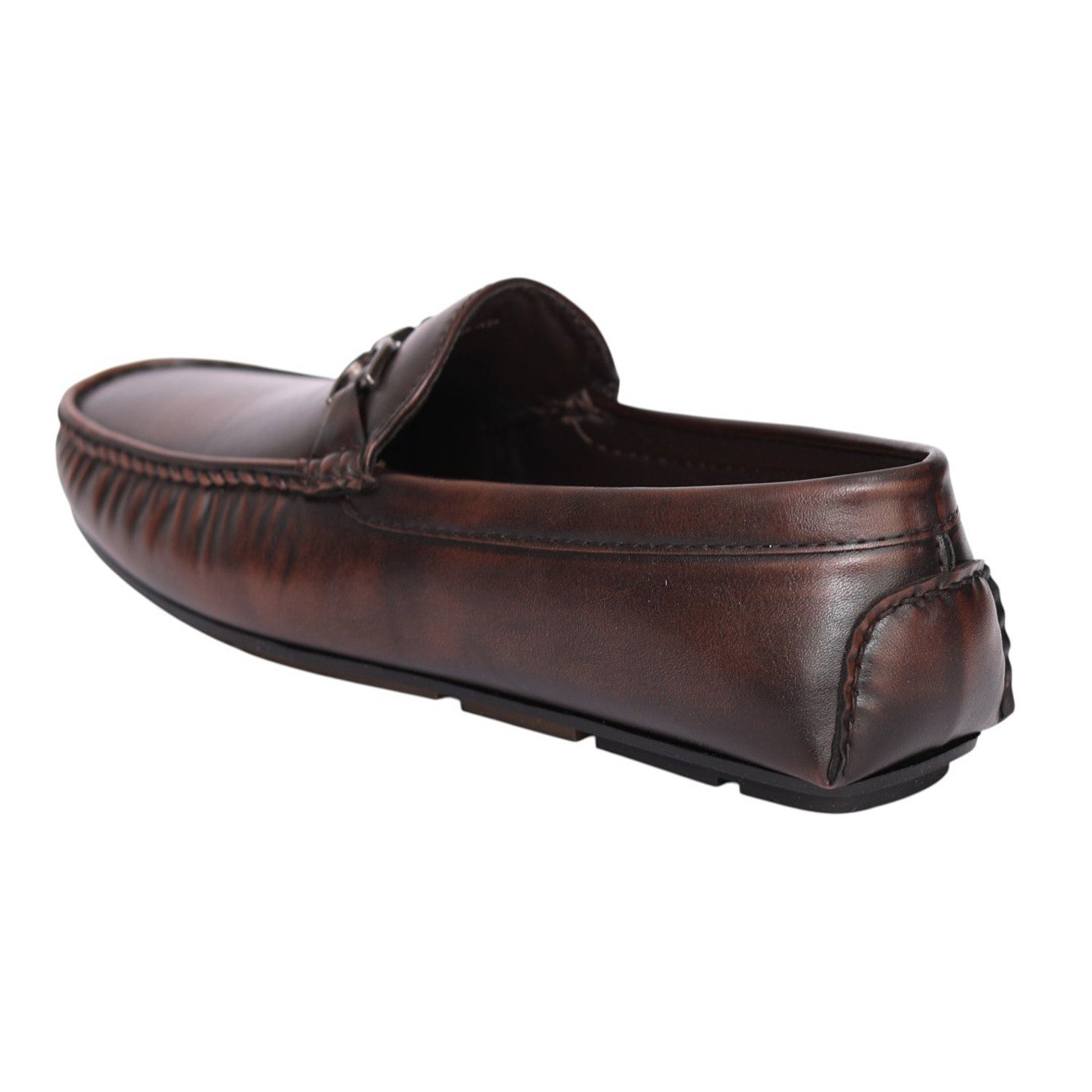 Men Brown Metal Bit Driving Loafers