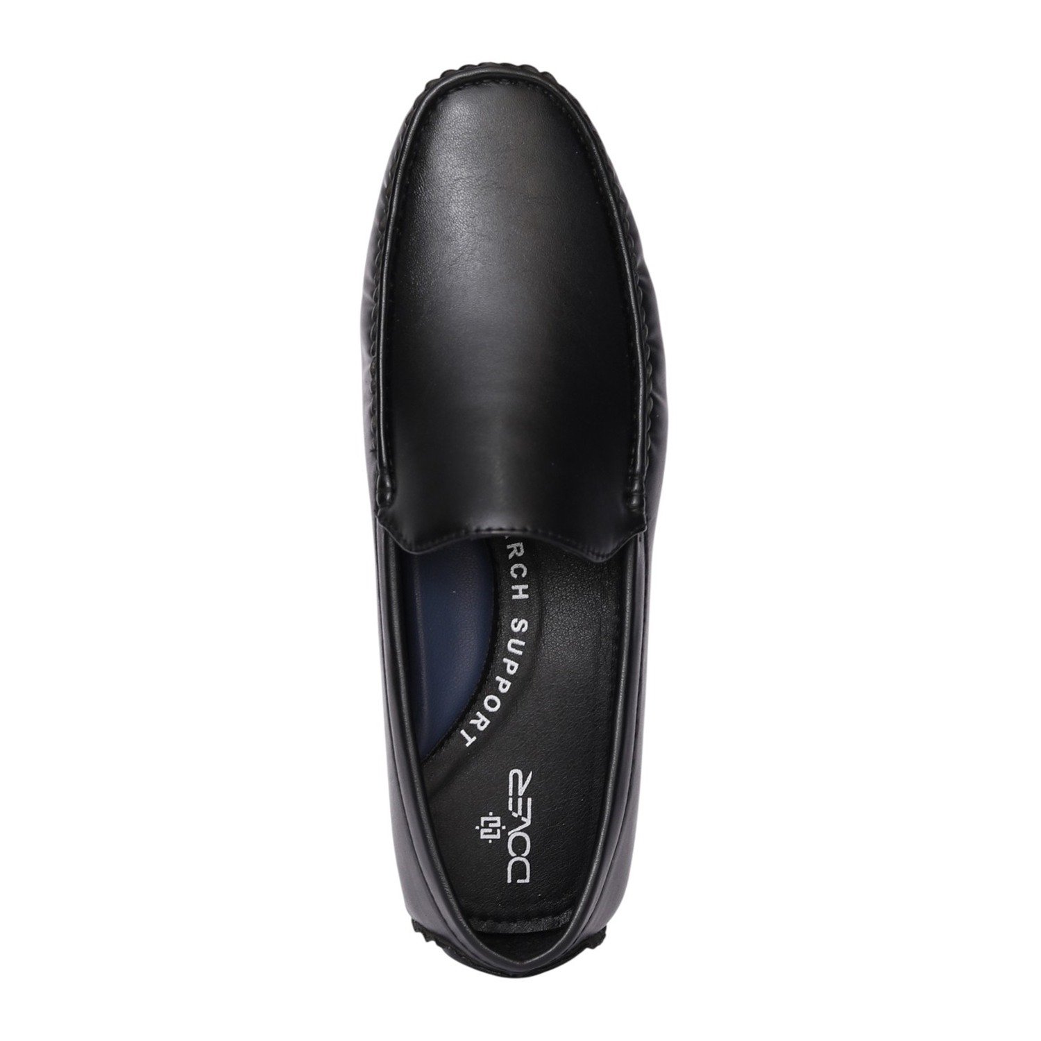 Men Black Refined Moc Stitch Loafers