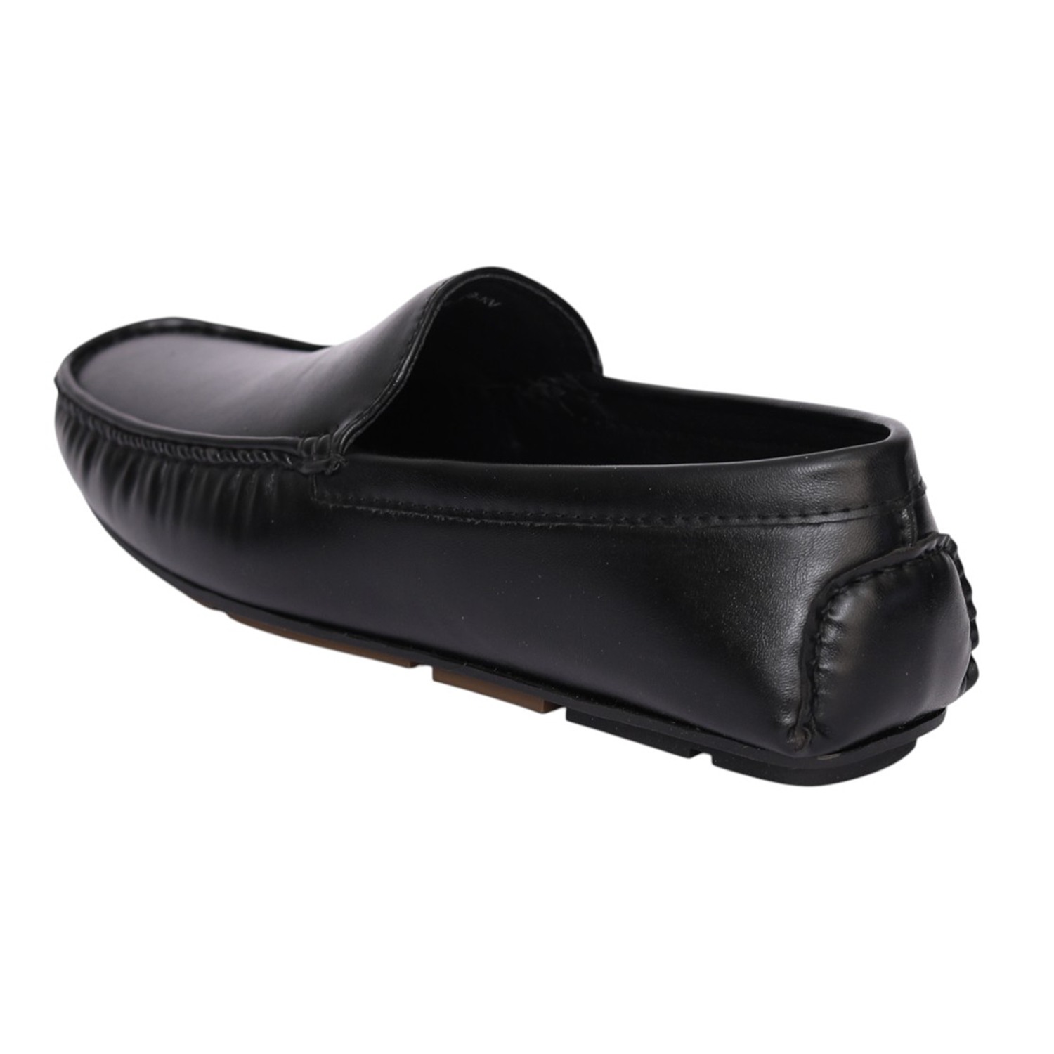 Men Black Refined Moc Stitch Loafers
