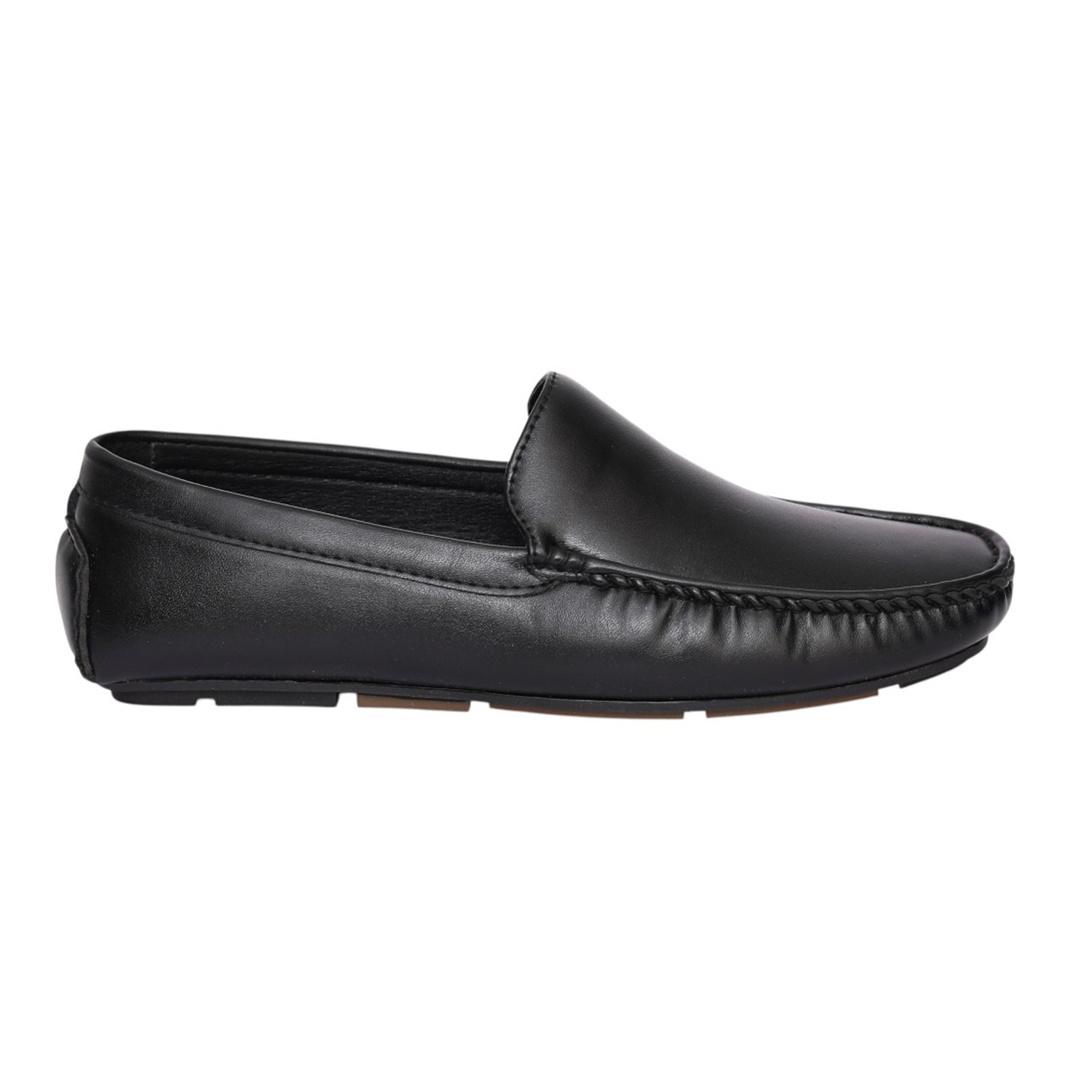 Men Black Refined Moc Stitch Loafers