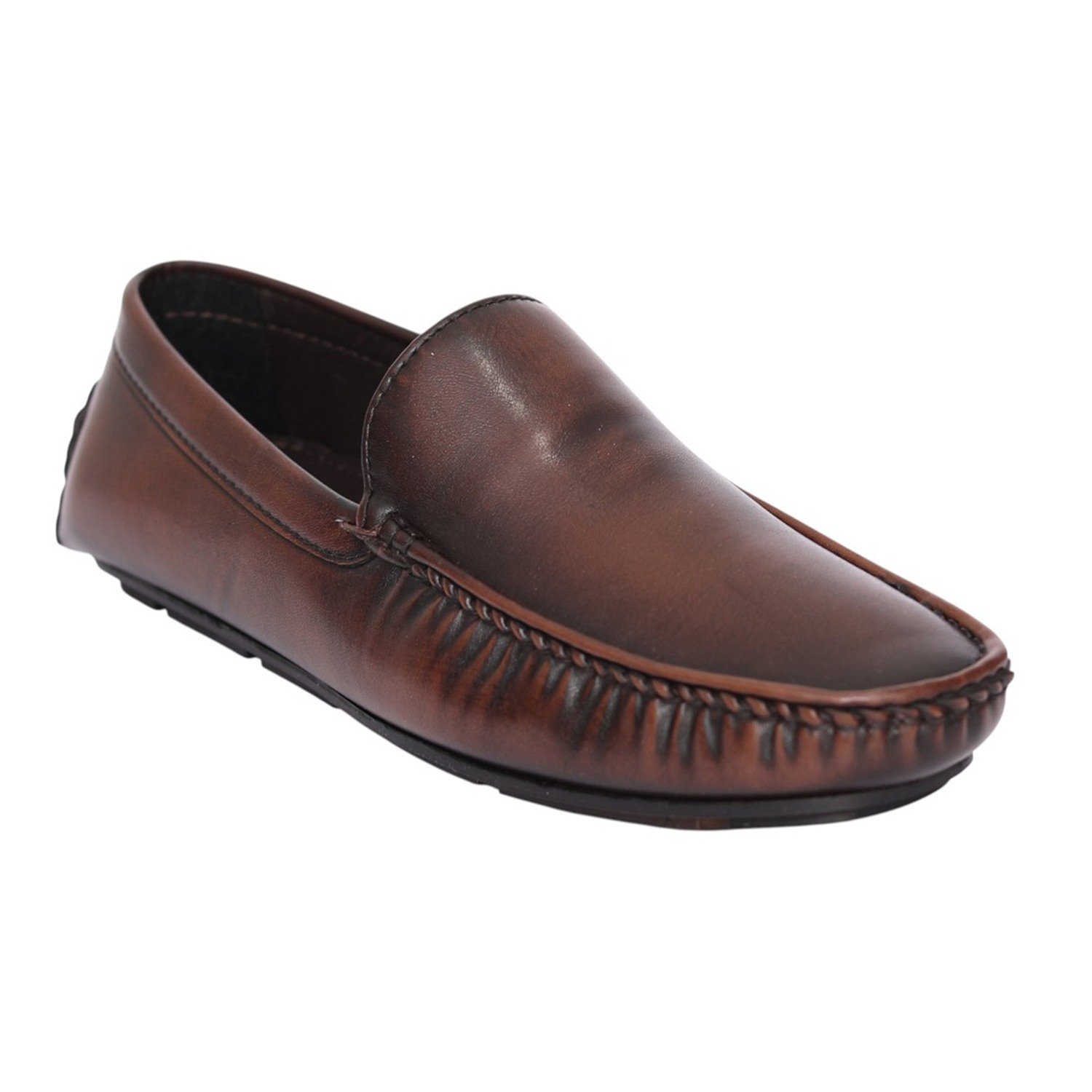 Men Brown Refined Moc Stitch Loafers
