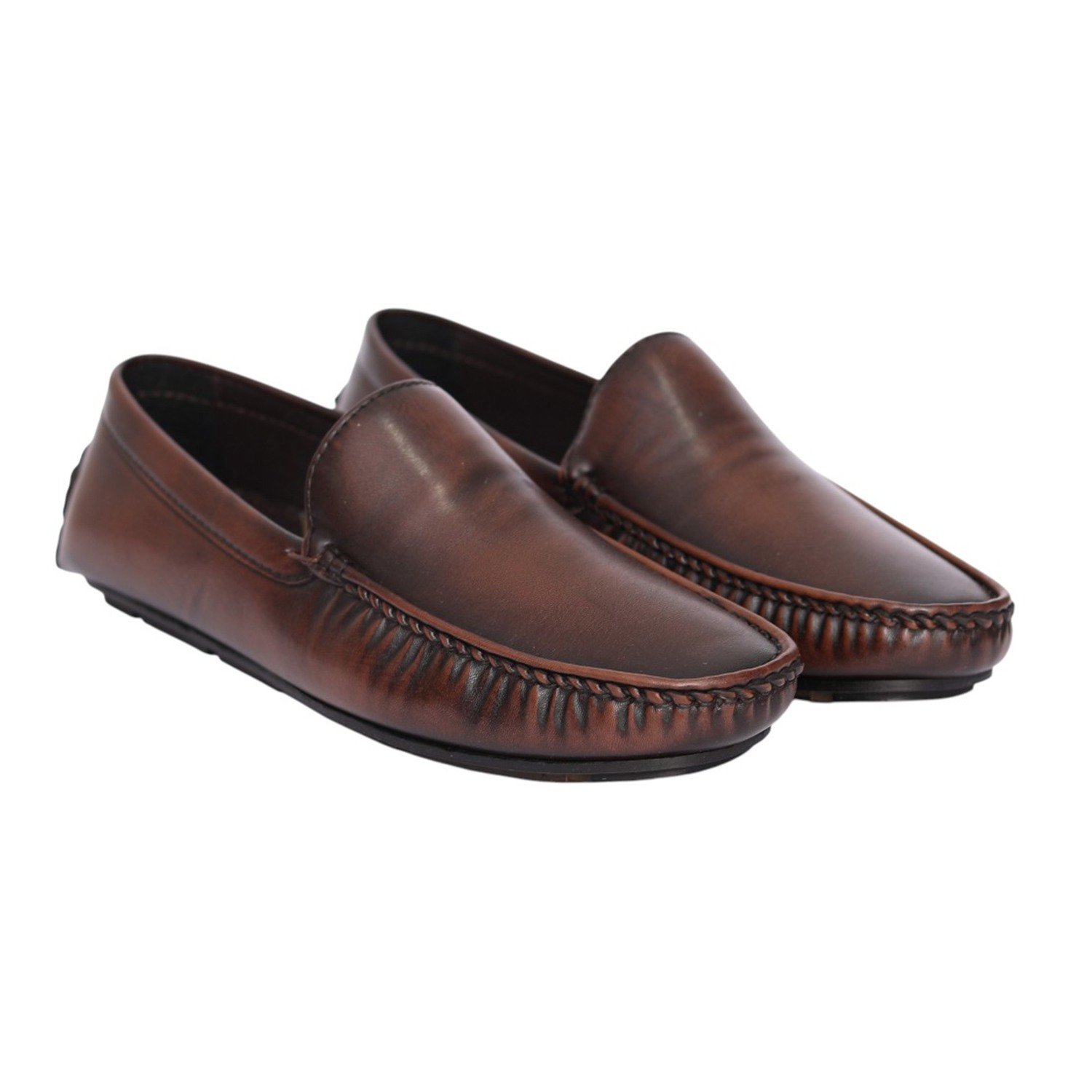 Men Brown Refined Moc Stitch Loafers