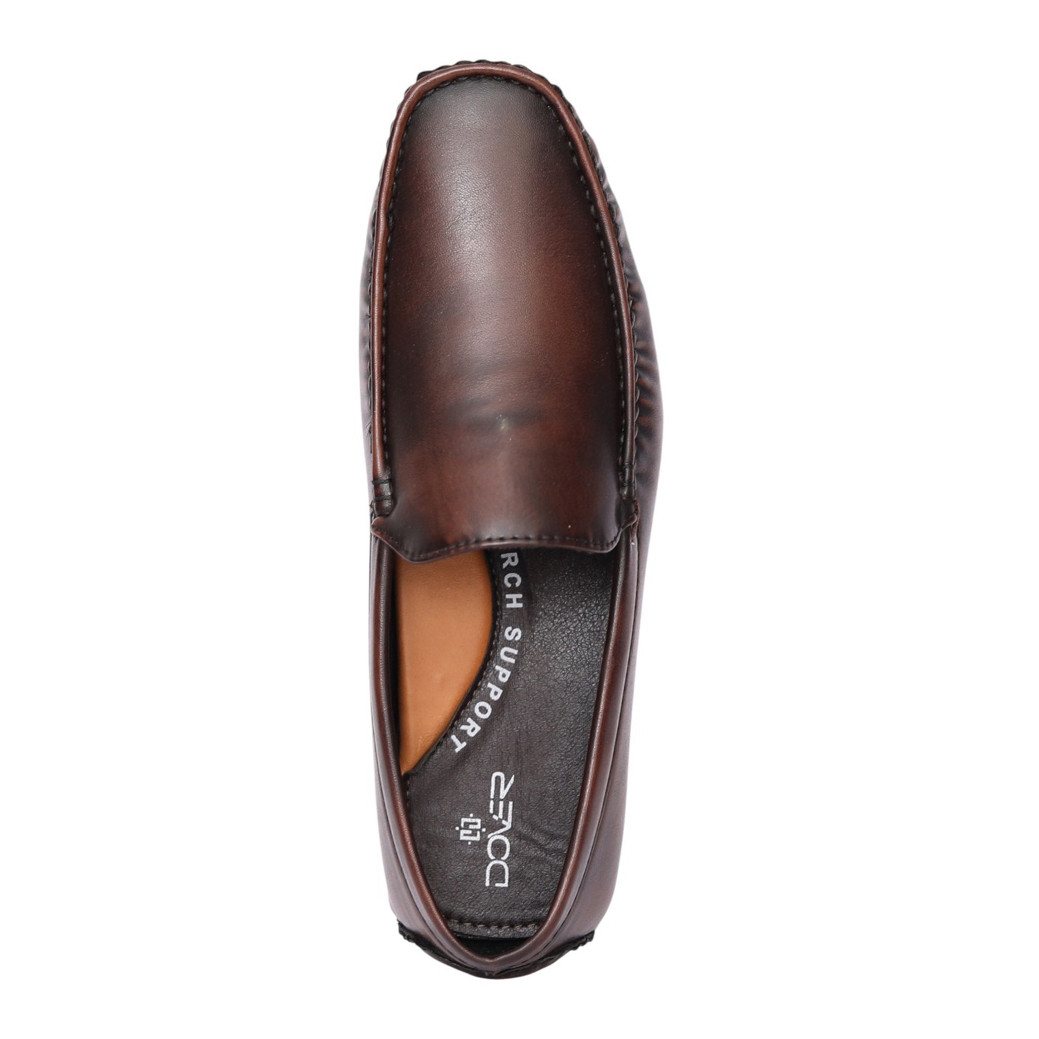 Men Brown Refined Moc Stitch Loafers