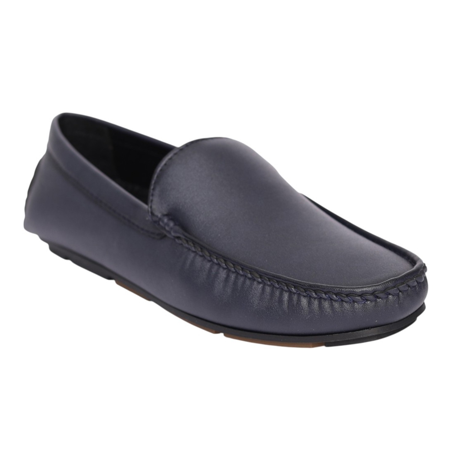 Men Navy Blue Refined Moc Stitch Loafers