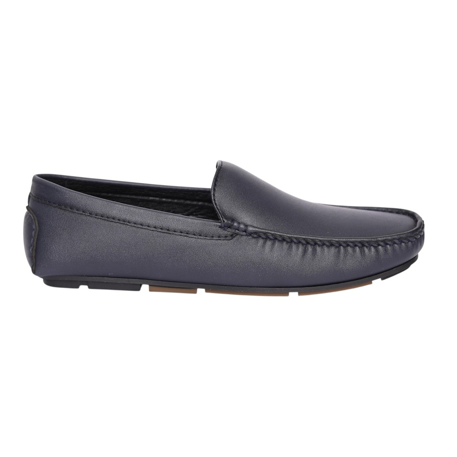 Men Navy Blue Refined Moc Stitch Loafers
