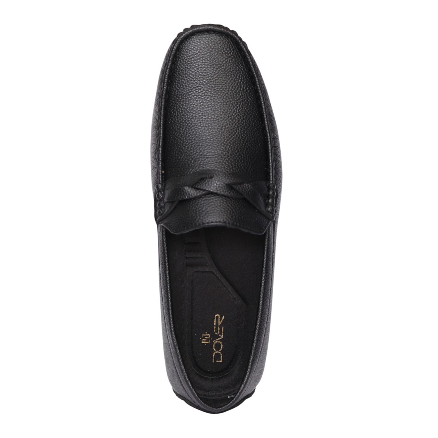 Men Black Sleek Moc-Toe Loafer