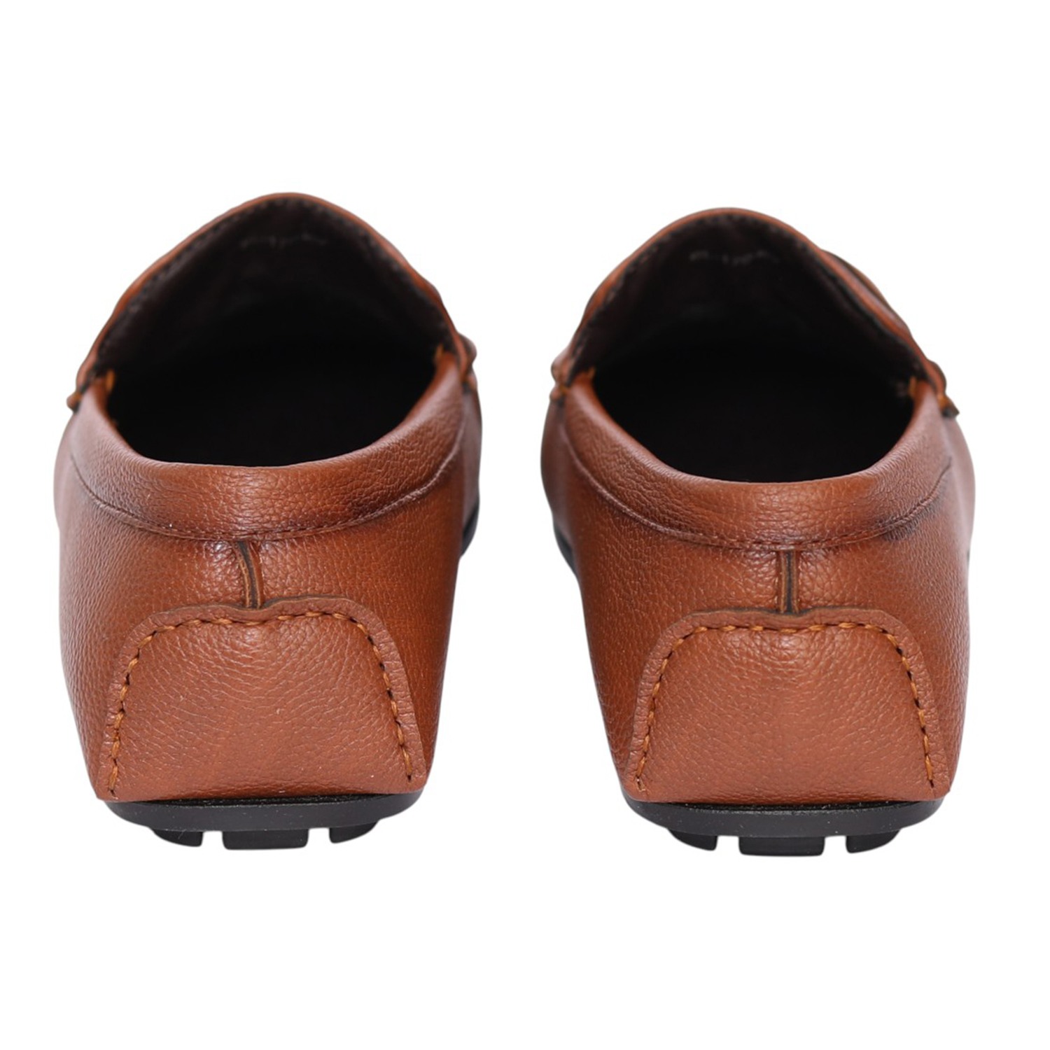 Men Tan Sleek Moc-Toe Loafer