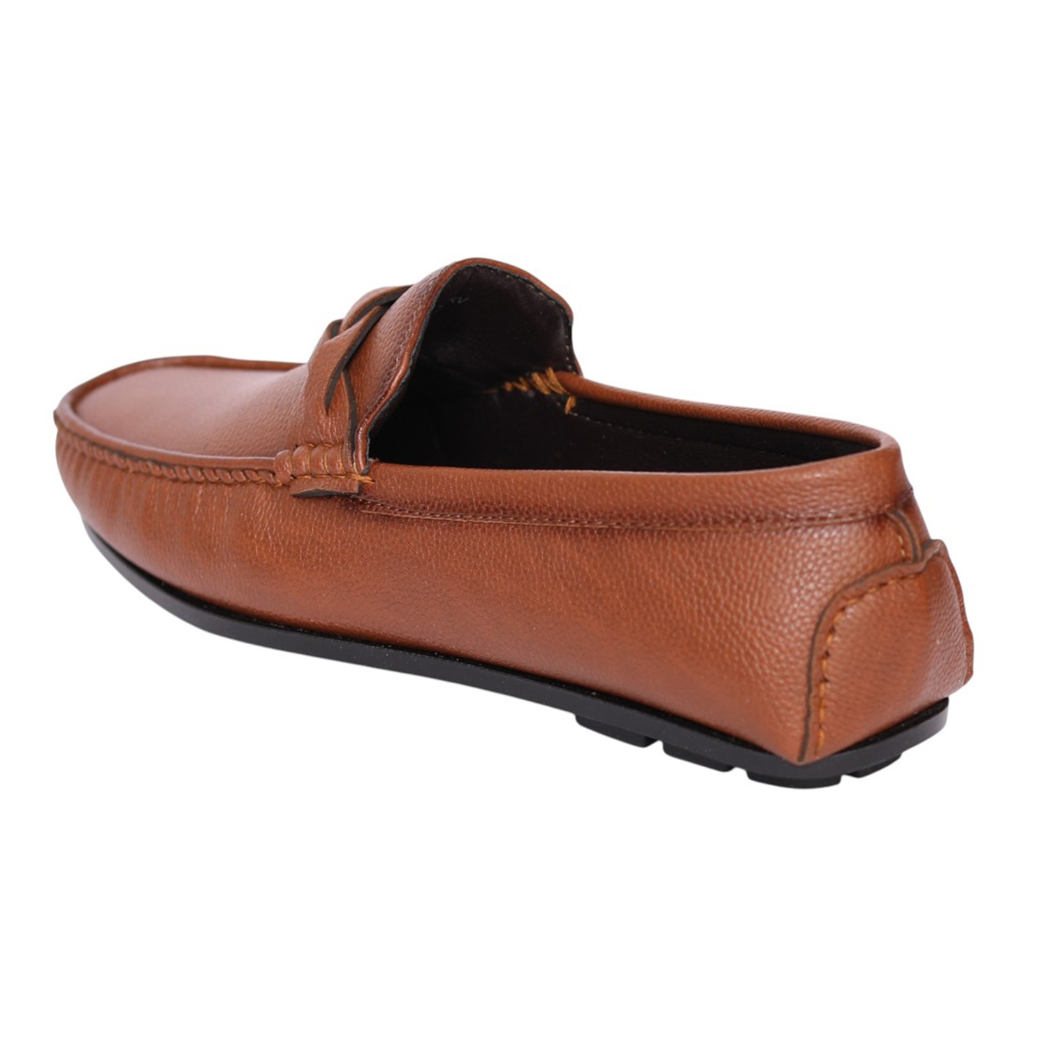 Men Tan Sleek Moc-Toe Loafer
