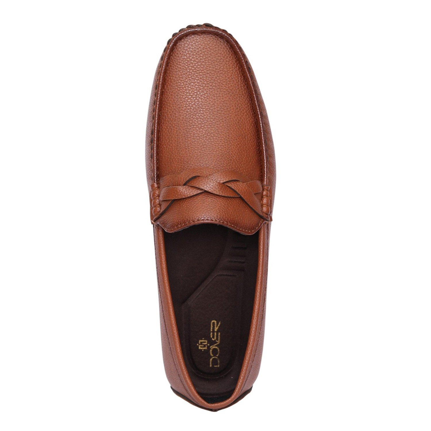 Men Tan Sleek Moc-Toe Loafer