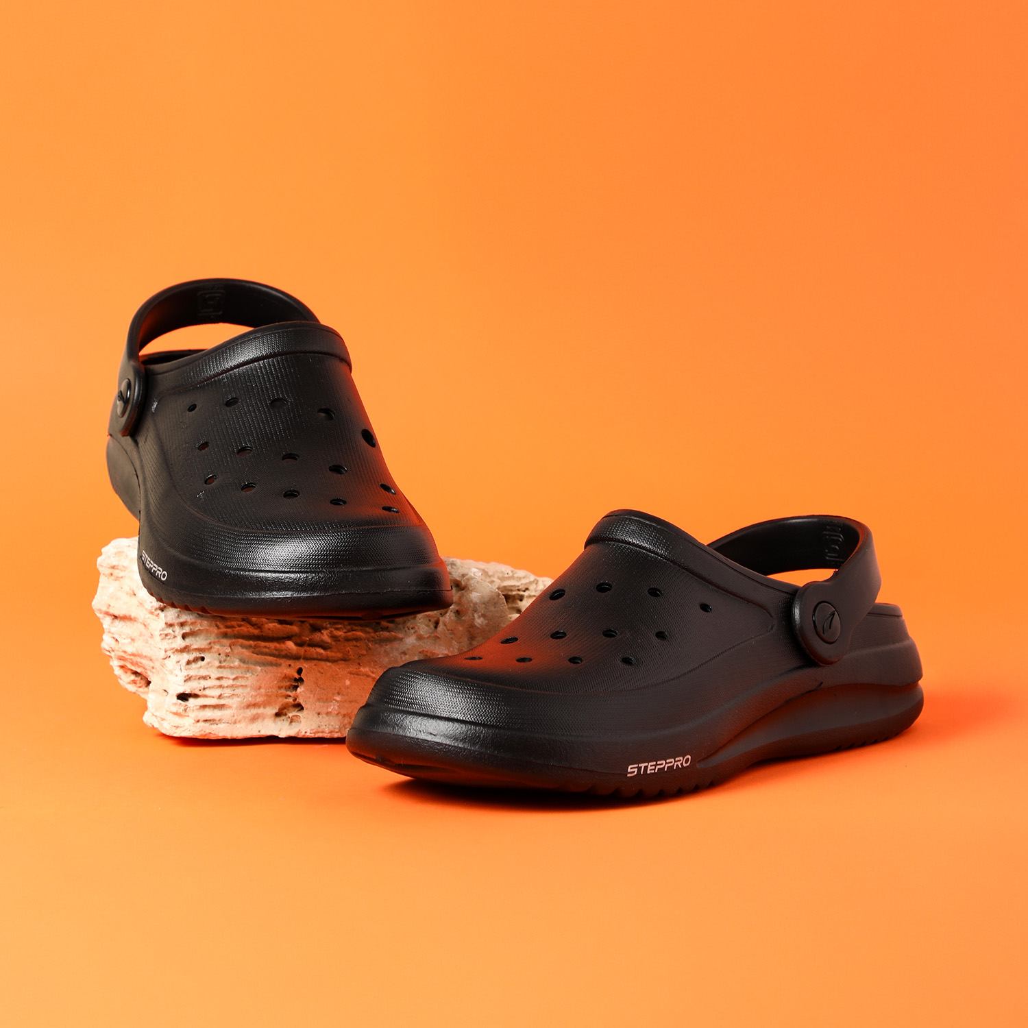 Men Black Clogs