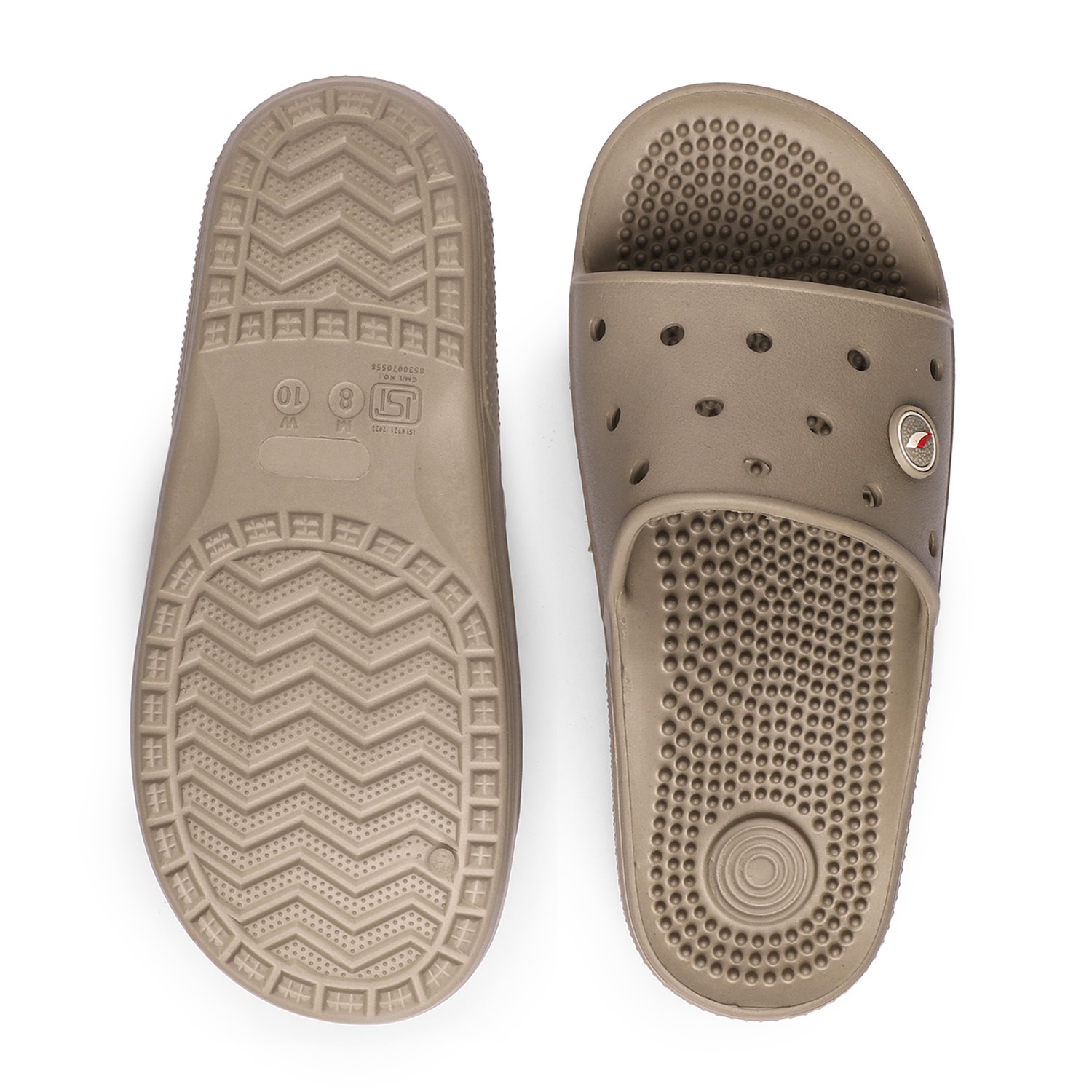 Men Beige Slides-Flip Slip On
