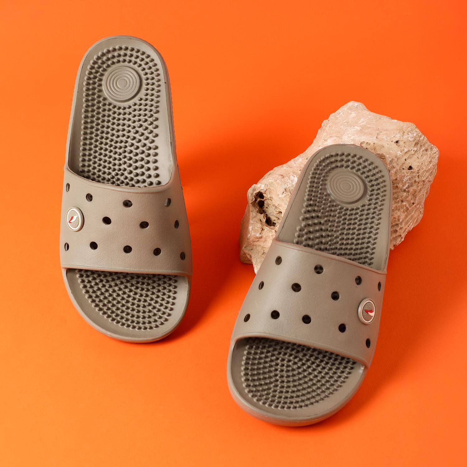 Men Beige Slides-Flip Slip On