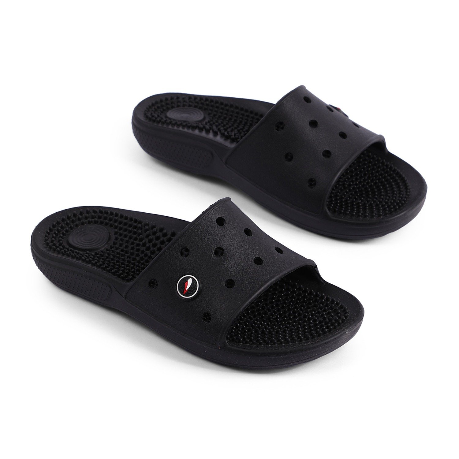 Men Black Slides-Flip Slip On