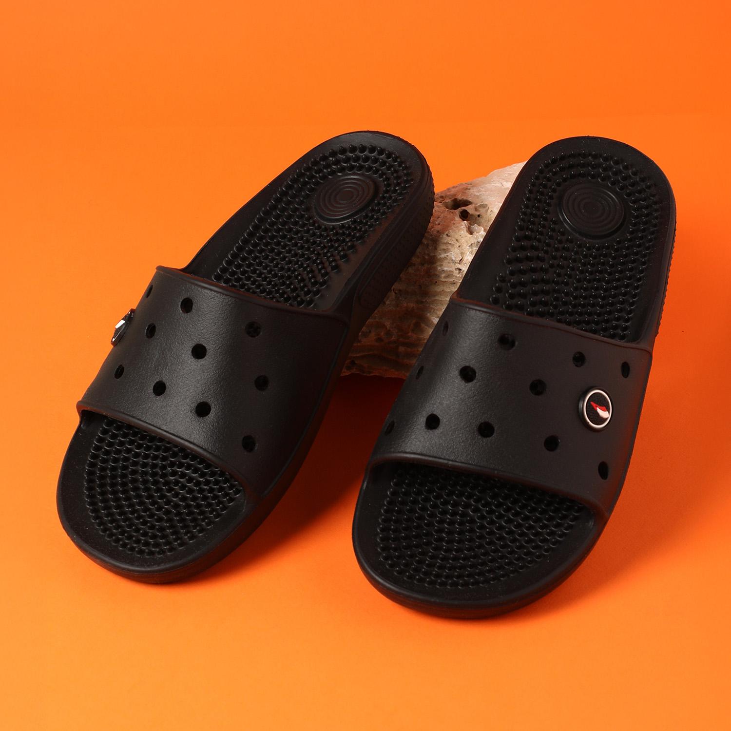 Men Black Slides-Flip Slip On