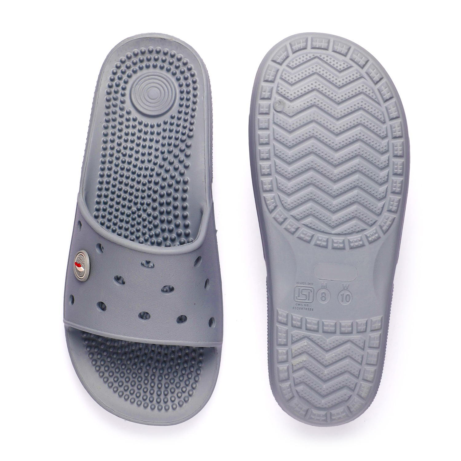 Men Light Grey Slides-Flip Slip On