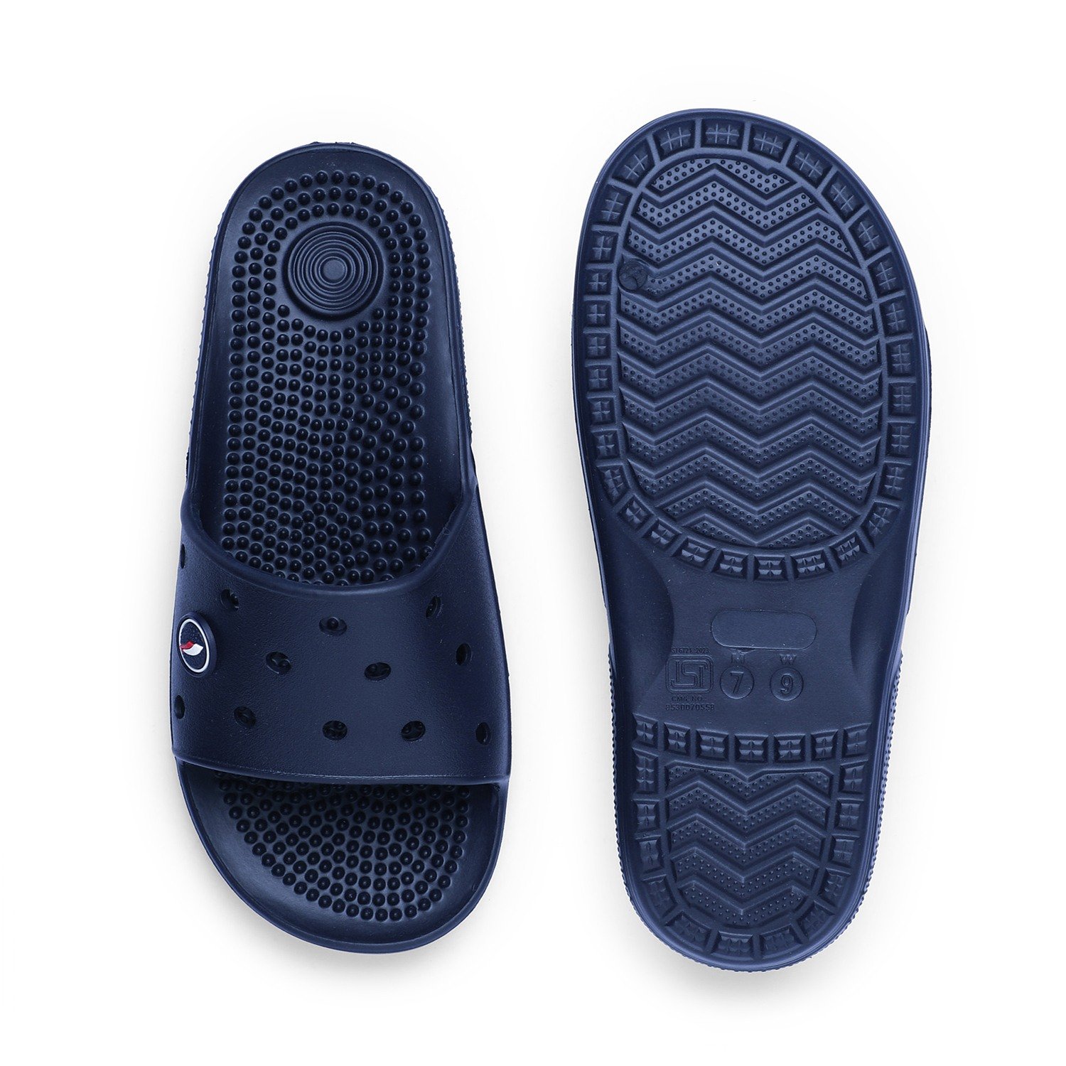 Men Navy Blue Slides-Flip Slip On