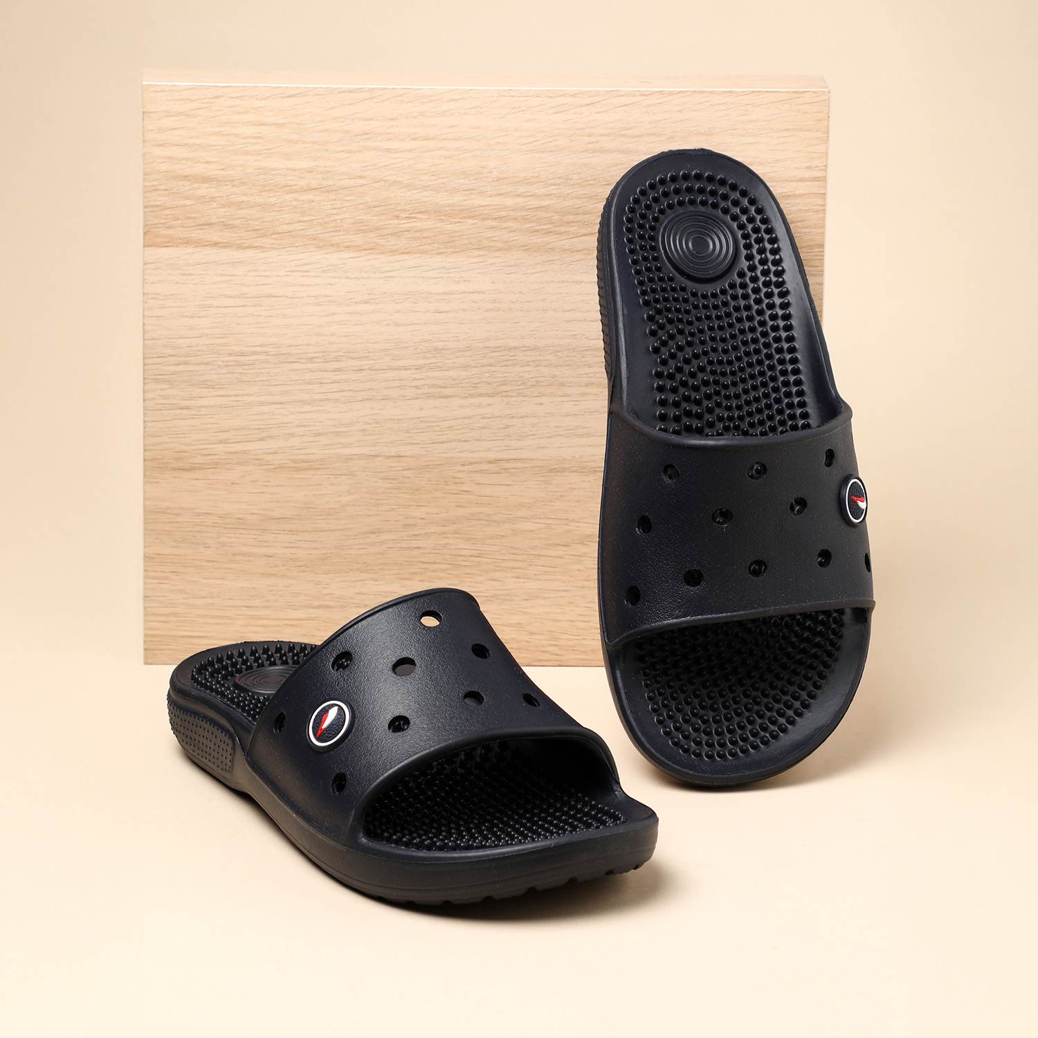 Men Navy Blue Slides-Flip Slip On