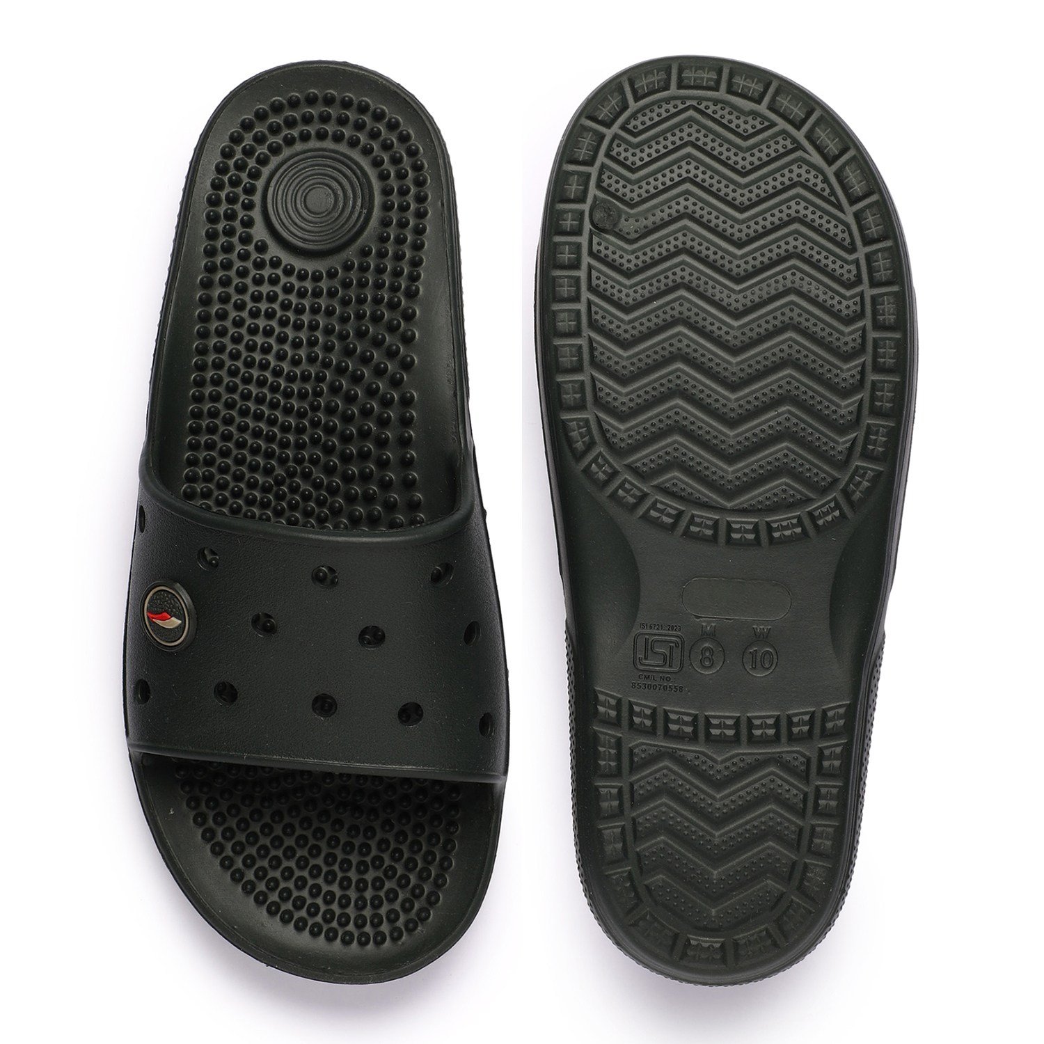 Men Olive Slides-Flip Slip On