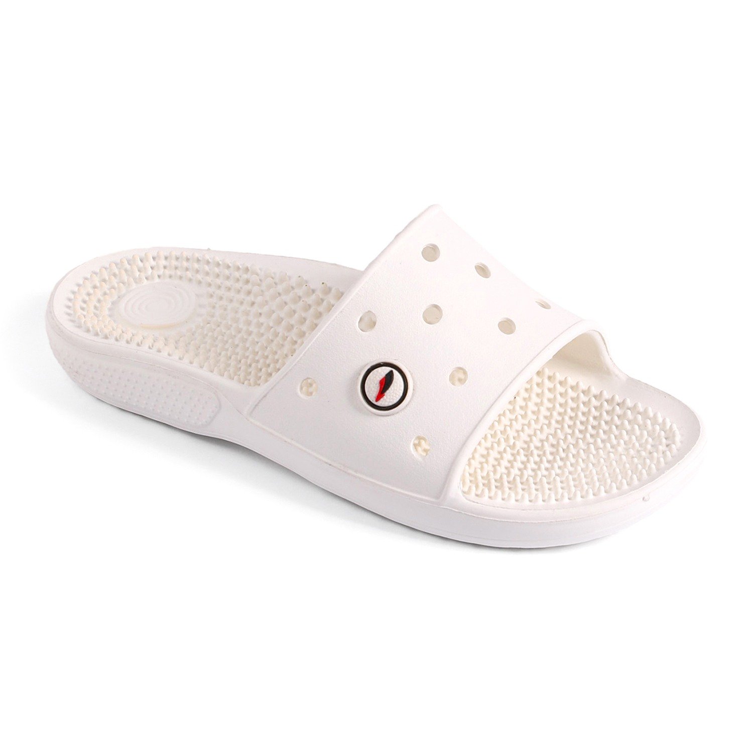 Men White Slides-Flip Slip On