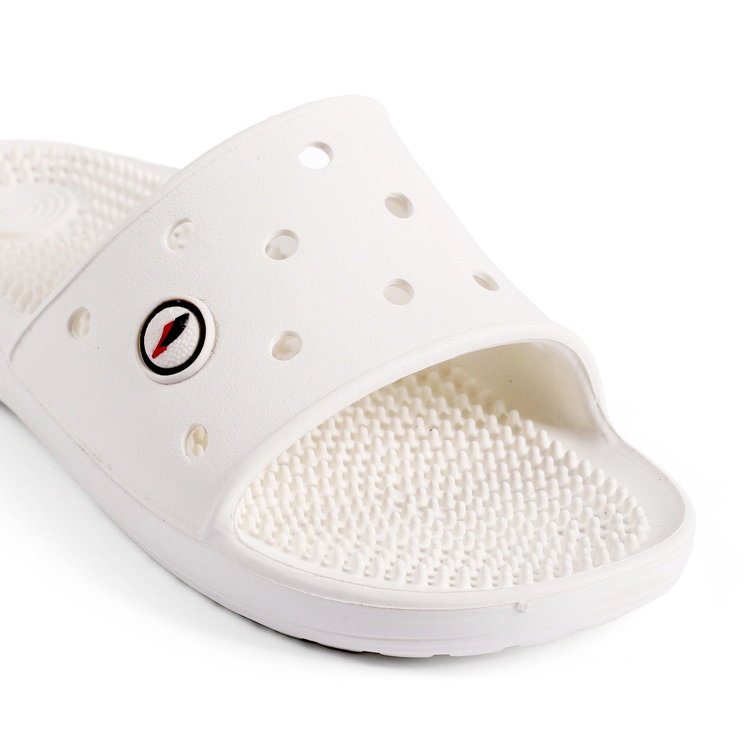 Men White Slides-Flip Slip On