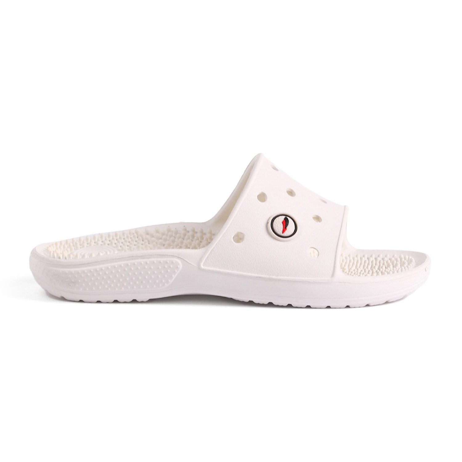 Men White Slides-Flip Slip On