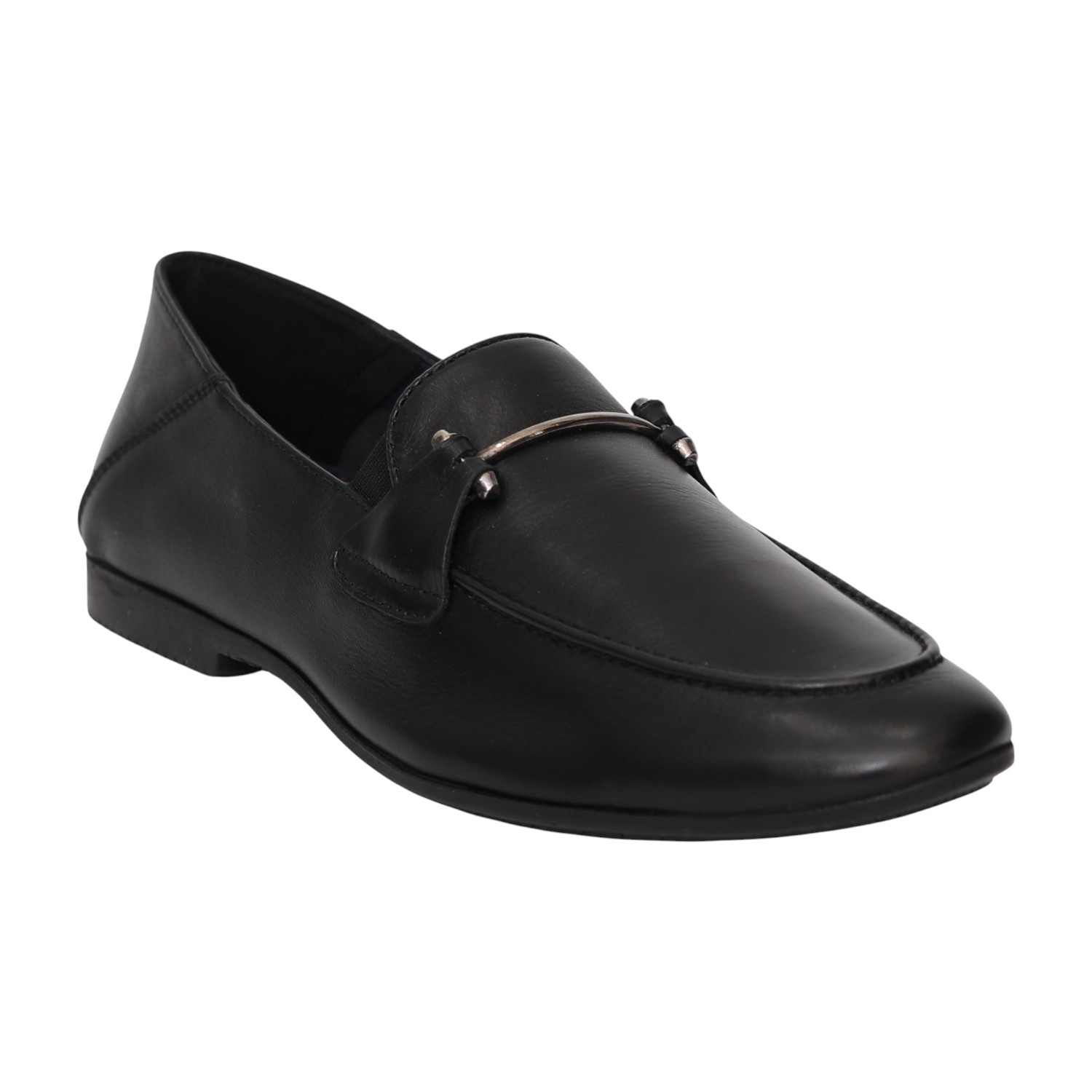 Men Black NobleLine Metal-Bit Formal Loafers