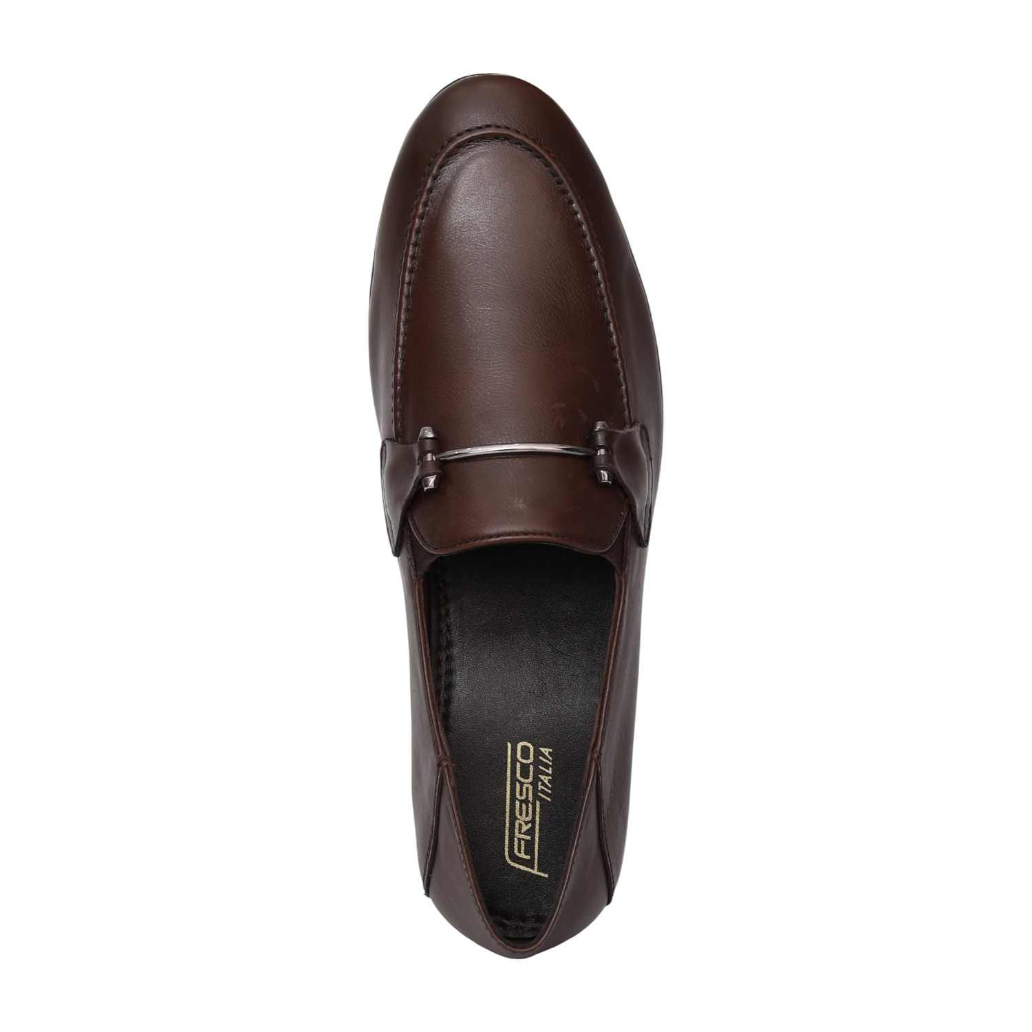 Men Brown NobleLine Metal-Bit Formal Loafers