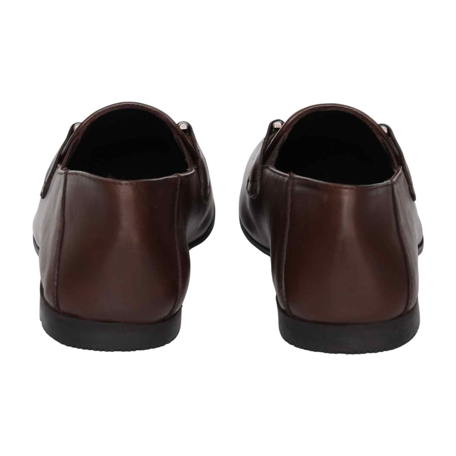 Men Brown NobleLine Metal-Bit Formal Loafers