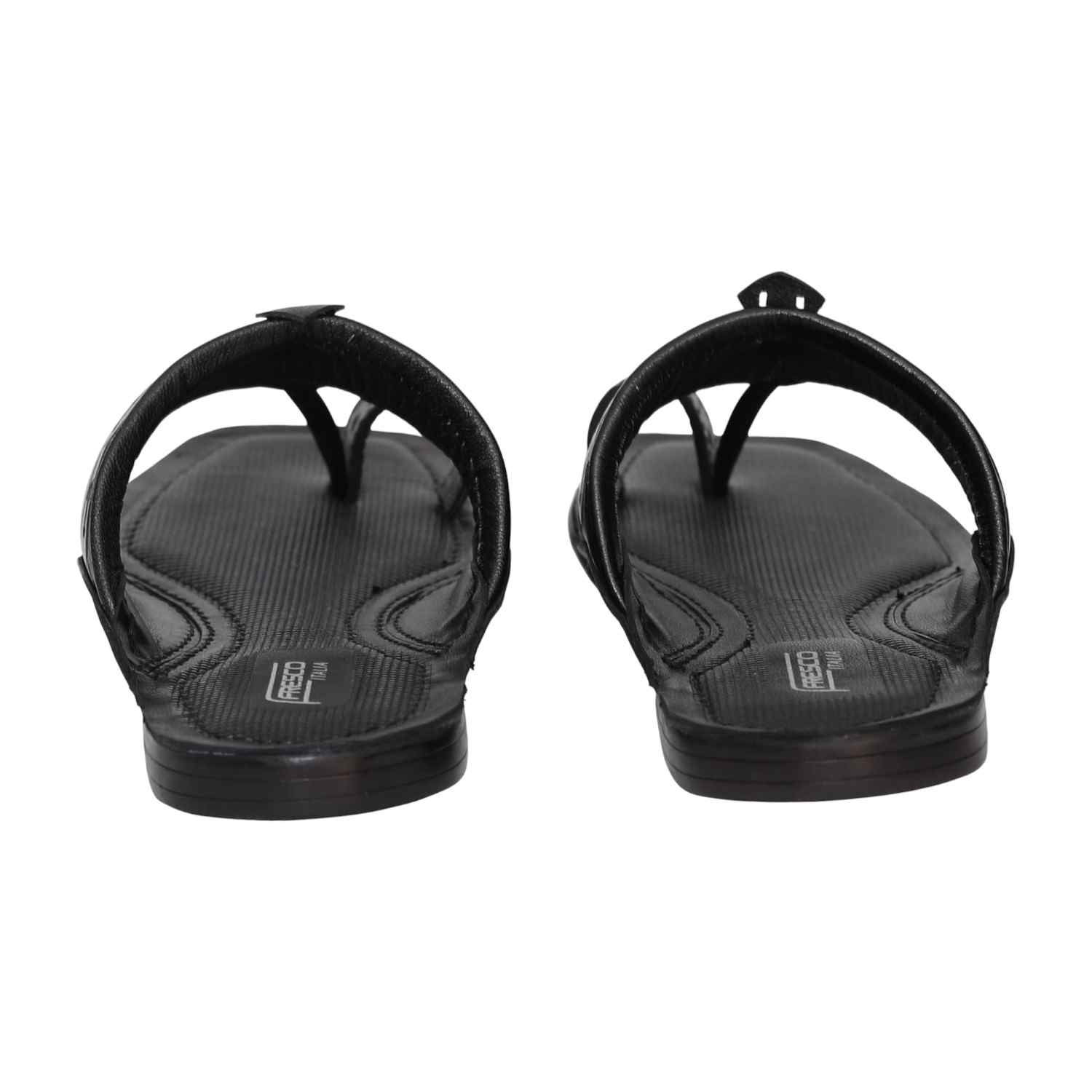 Men Black Emboss Loop Sandals