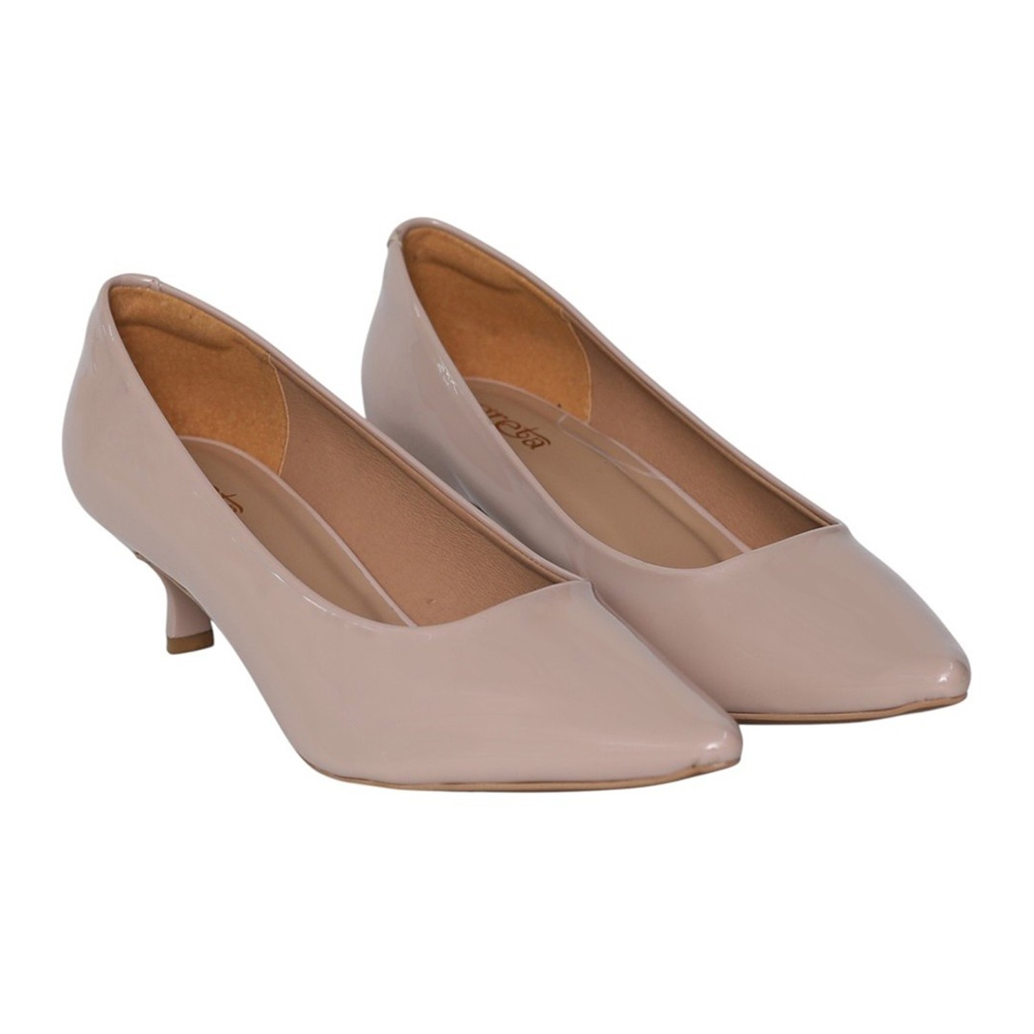 greta | Women Nude Pointed Toe Kitten Heel Pumps|1