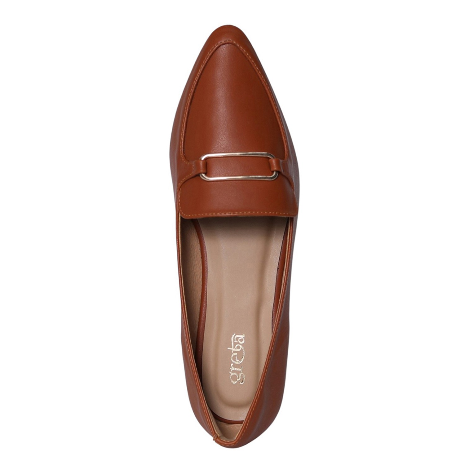 greta | Chic Charcoal Tan Pointed-Toe Loafers|3