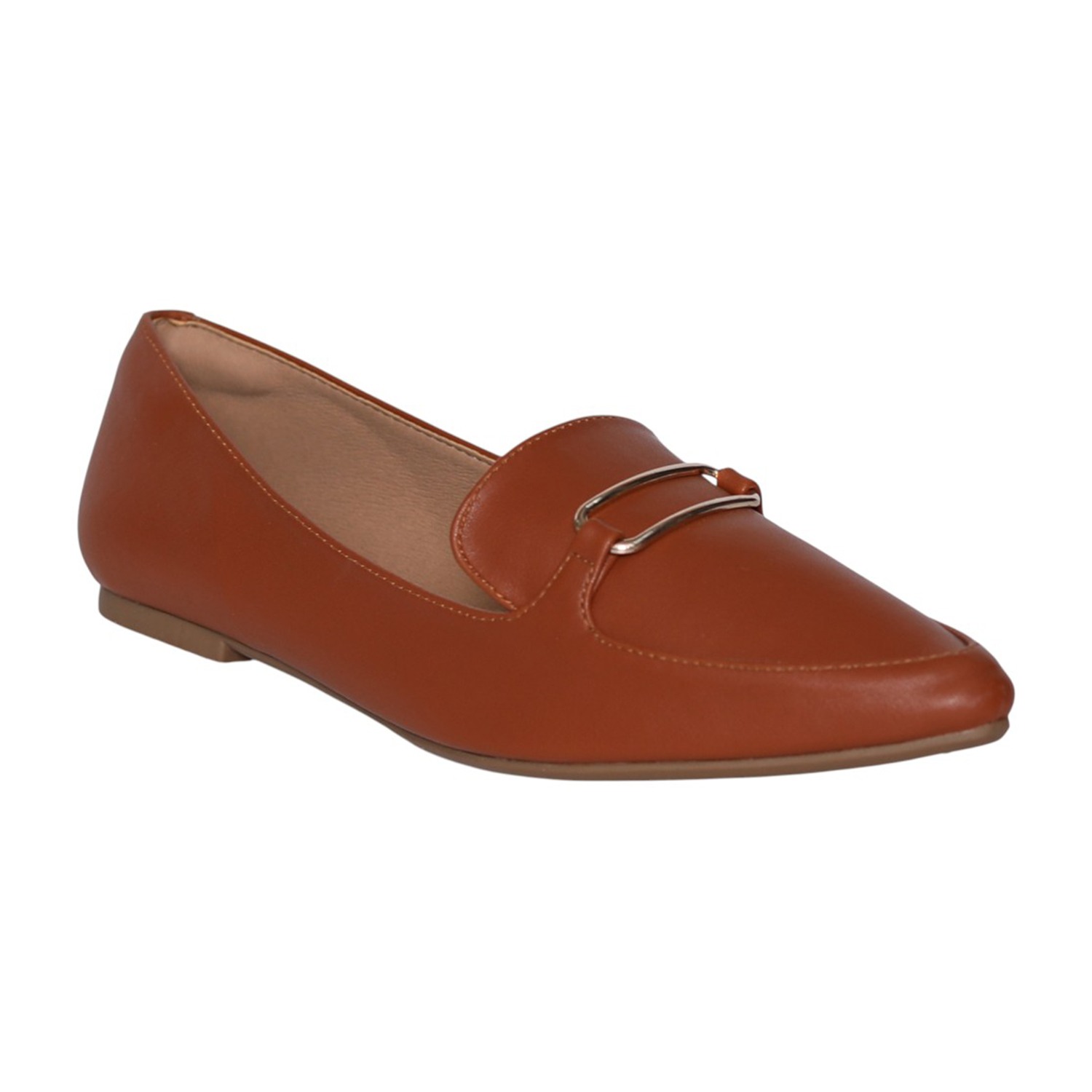 greta | Chic Charcoal Tan Pointed-Toe Loafers|0