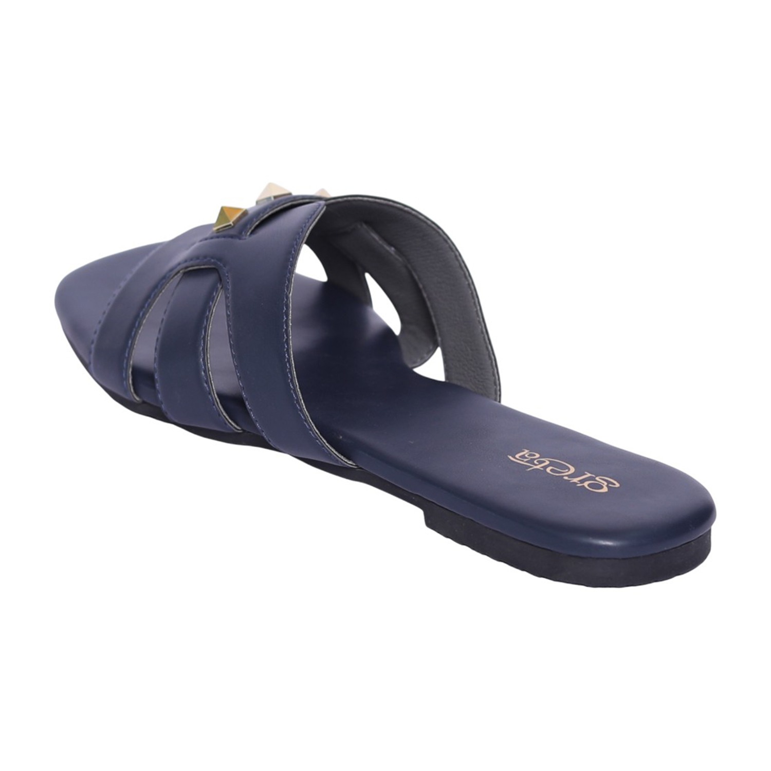 Women Navy Luxe Stud Detail Sandals