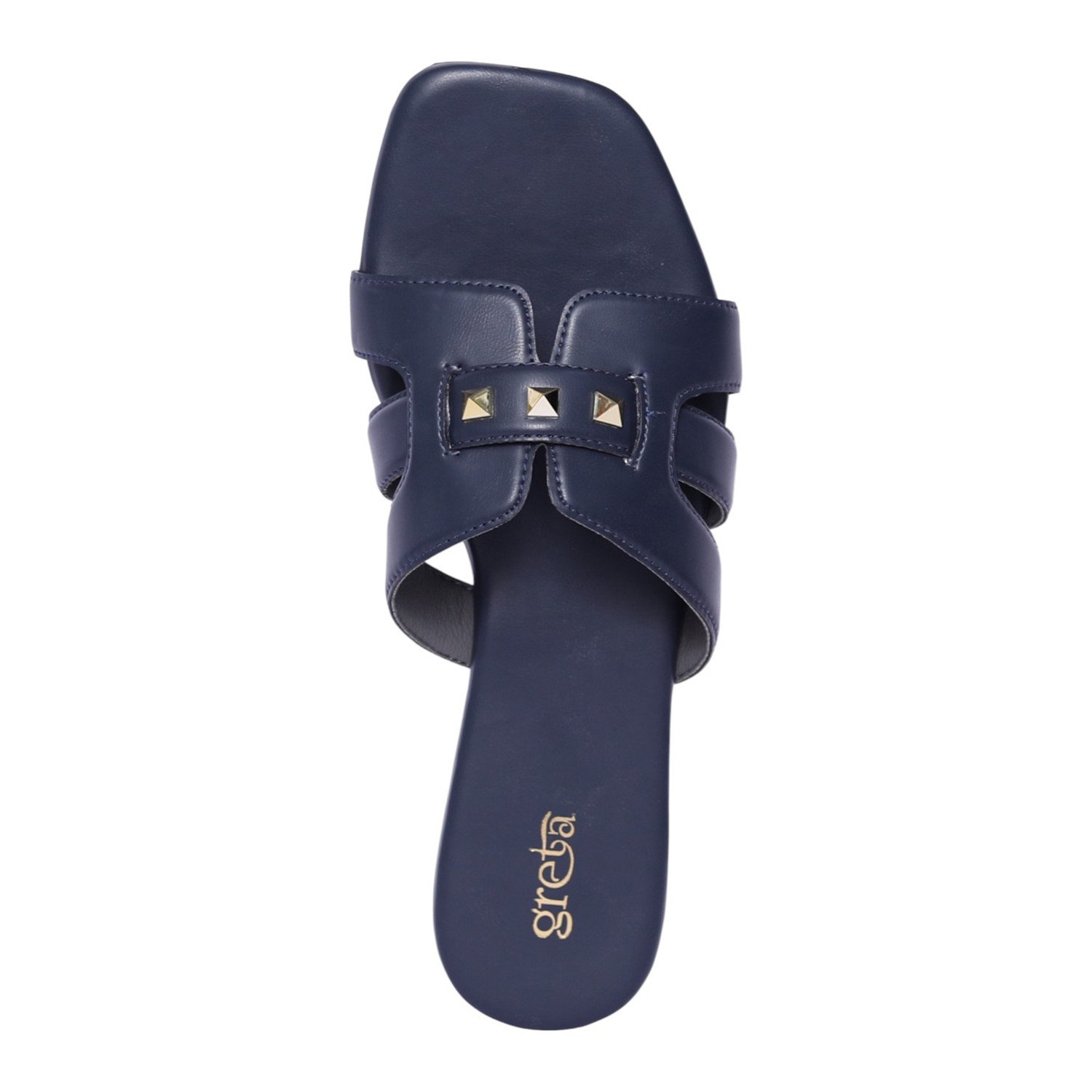 Women Navy Luxe Stud Detail Sandals