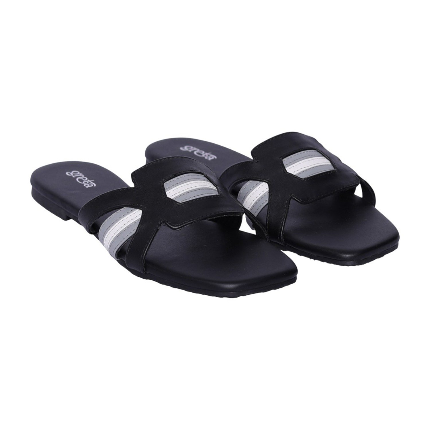 Women Grey-Black Élan Cross Slides