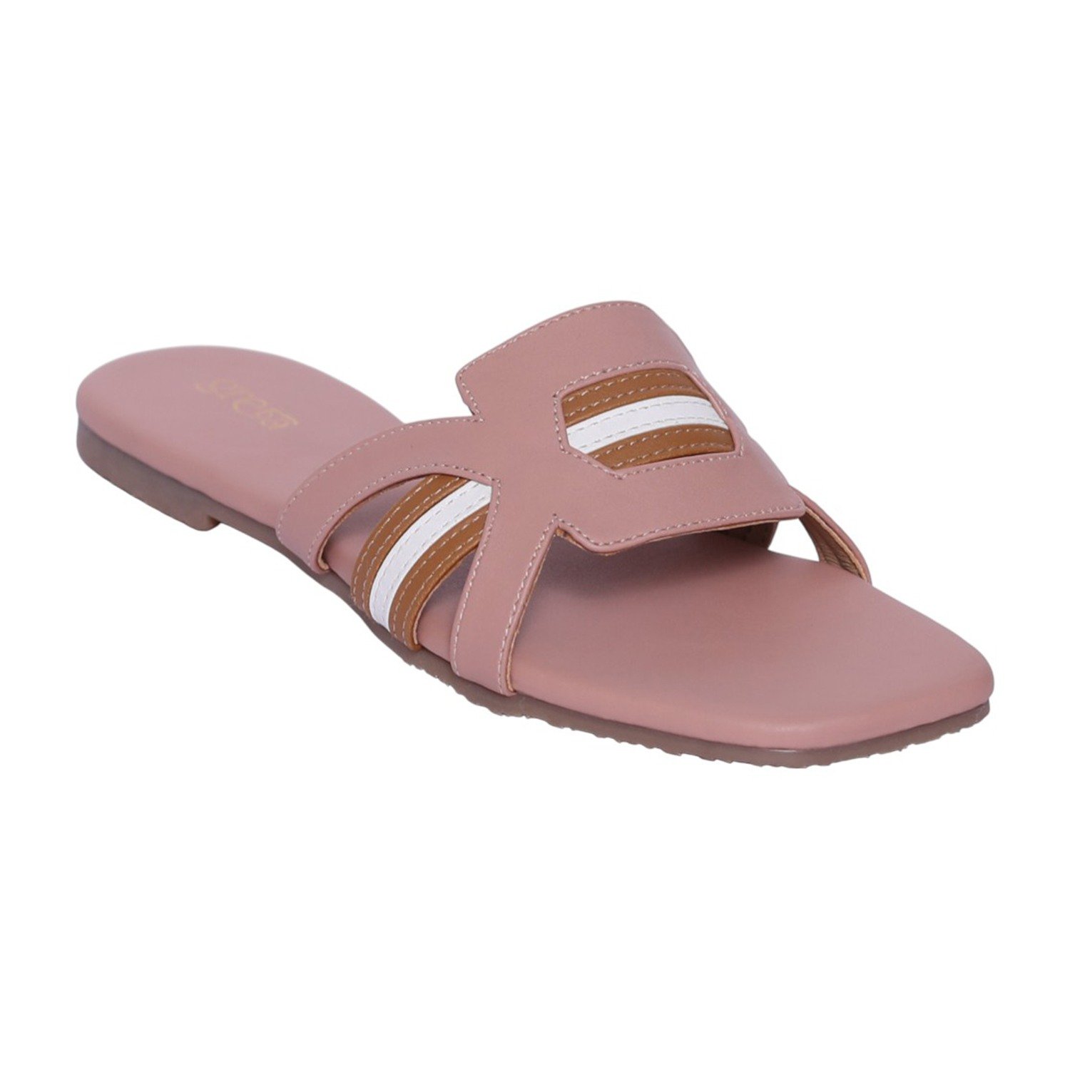 Women Tan-Peach Élan Cross Slides